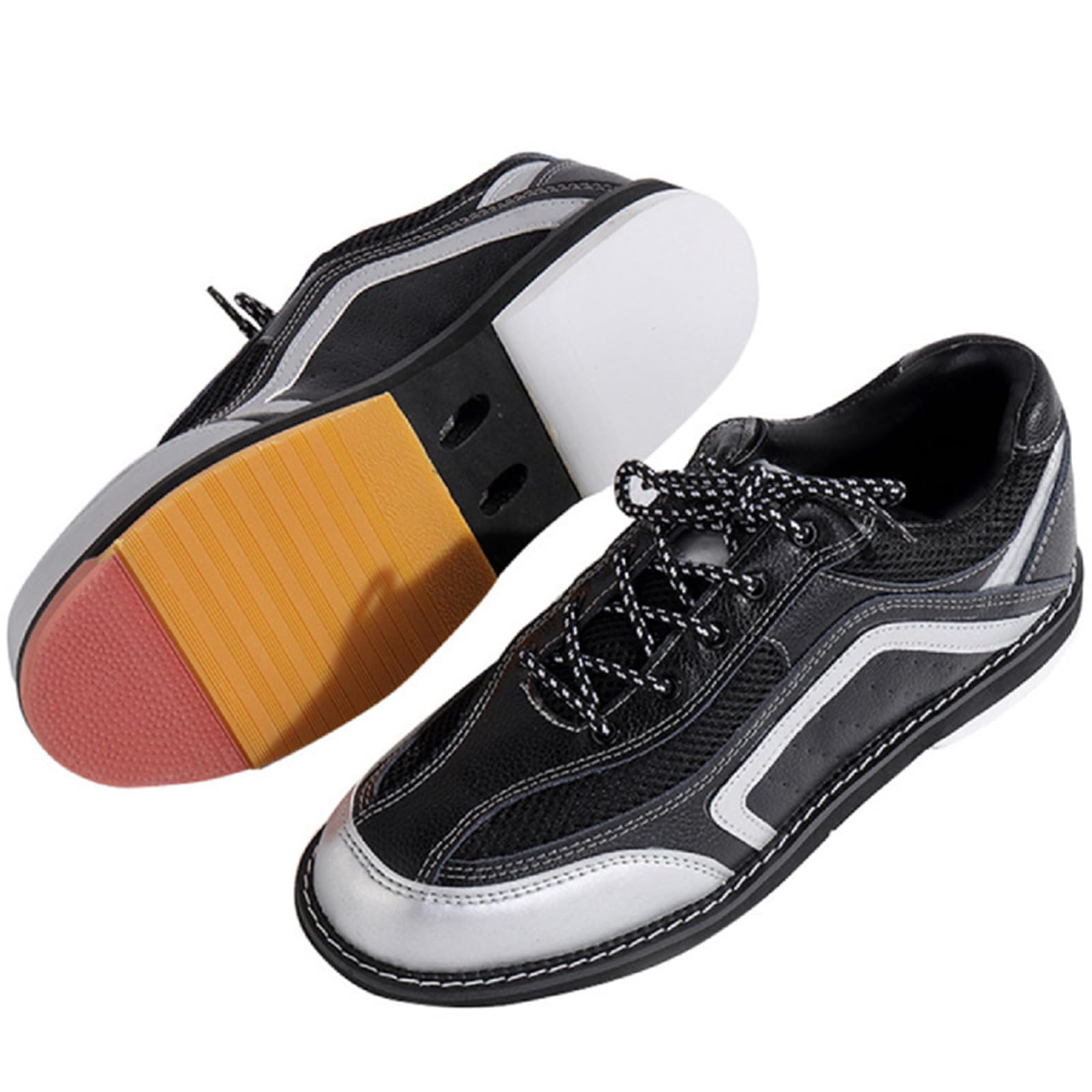 SDEQA Chaussures de Bowling pour Hommes, Design élégant, Baskets légères, Respirantes, Confortables et antidérapantes pour Les droitiers