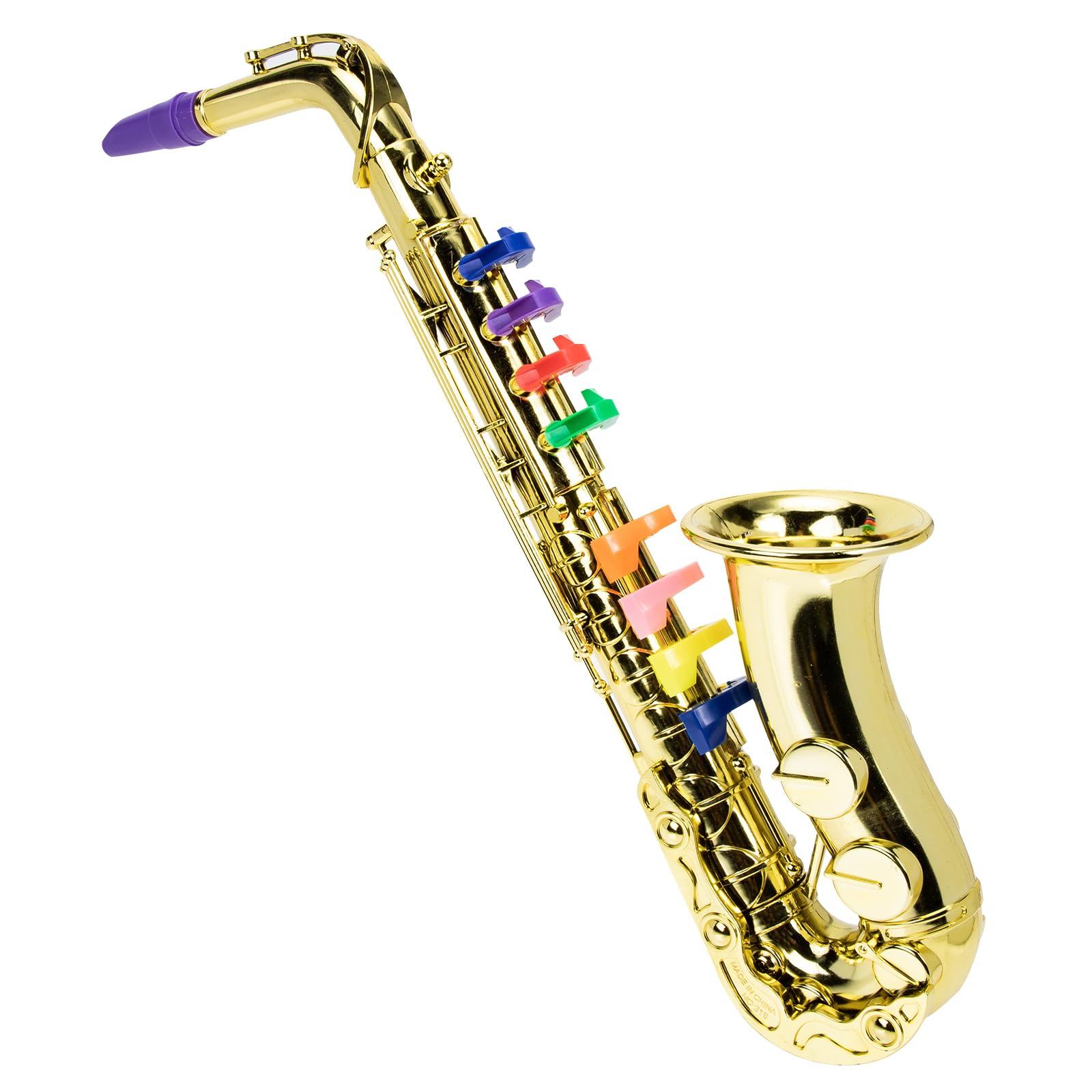SUPVOX Sax Giocattolo Educativo per Bambini Oro, Saxofono Giocattolo, Tromba per Bambini in Plastica