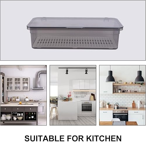 Miniatura 7 de Operitacx Soporte de plástico para palillos con tapa, organizador de cajones de utensilios con drenaje para cubiertos de cocina, hogar, camping,