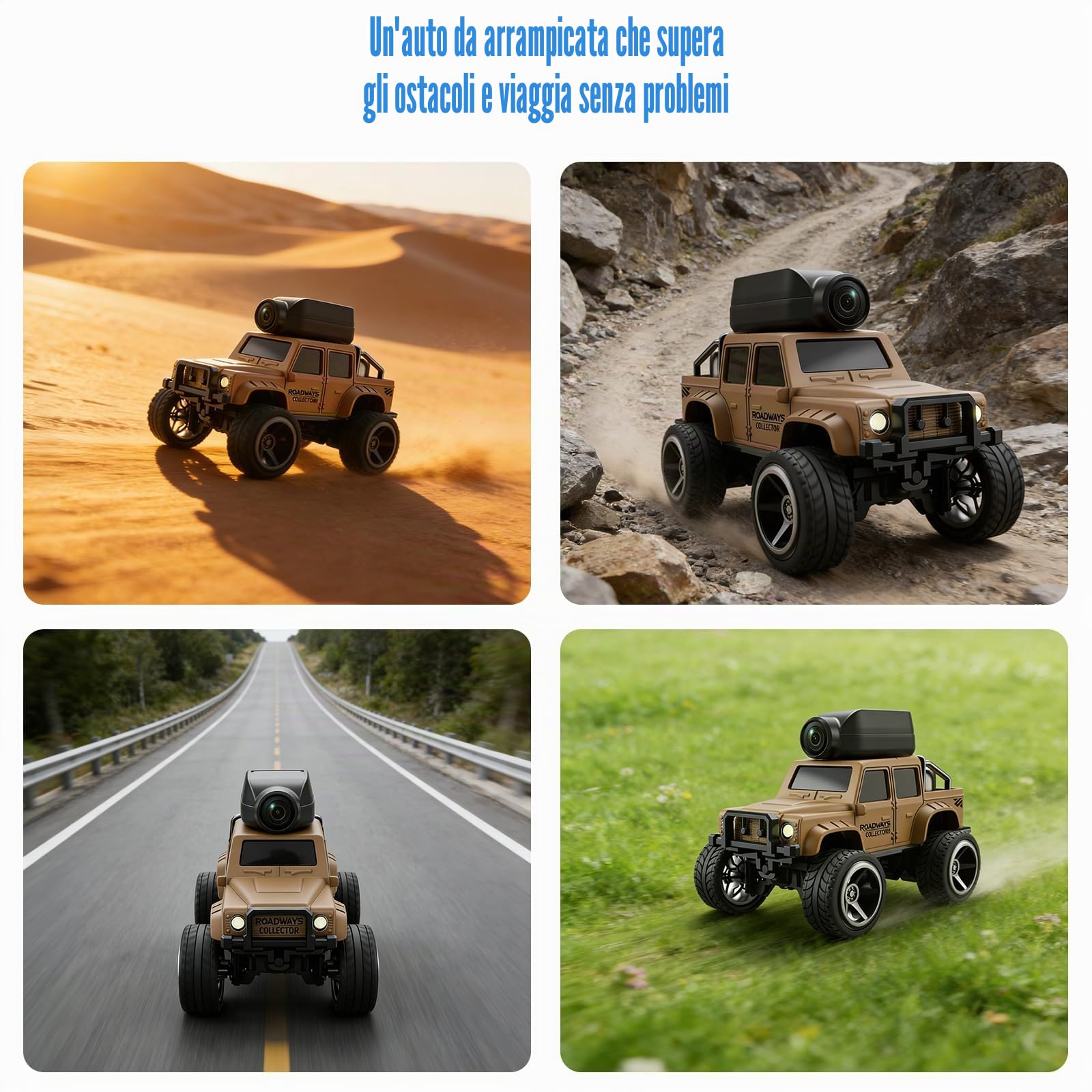 OBEST Auto Telecomandata con Fotocamera, 2.4 GHz Camion Radiocomandato, Controllo App, Trasferimento di Foto WiFi, 2 Modalità di Velocità, Carrozzeria Fuoristrada, Camion per Adulti Bambini
