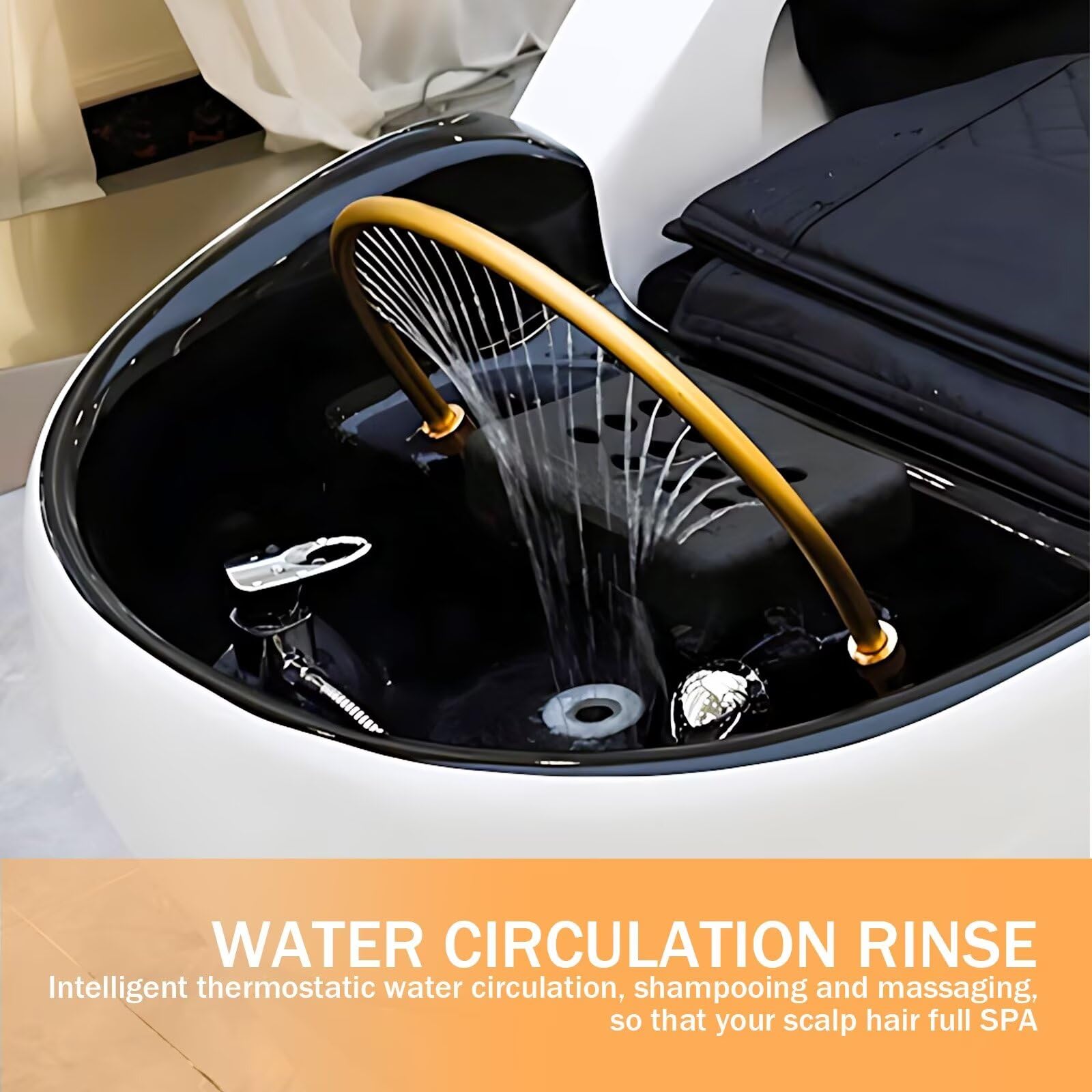 Professionelle Salon-Waschliege, Elektrische Massageliege mit Wasserkreislauf Und Intelligenter Massagefunktion, Modernes Weißes Design, Kopf-Spa-Ausstattung für Den Salongebrauch