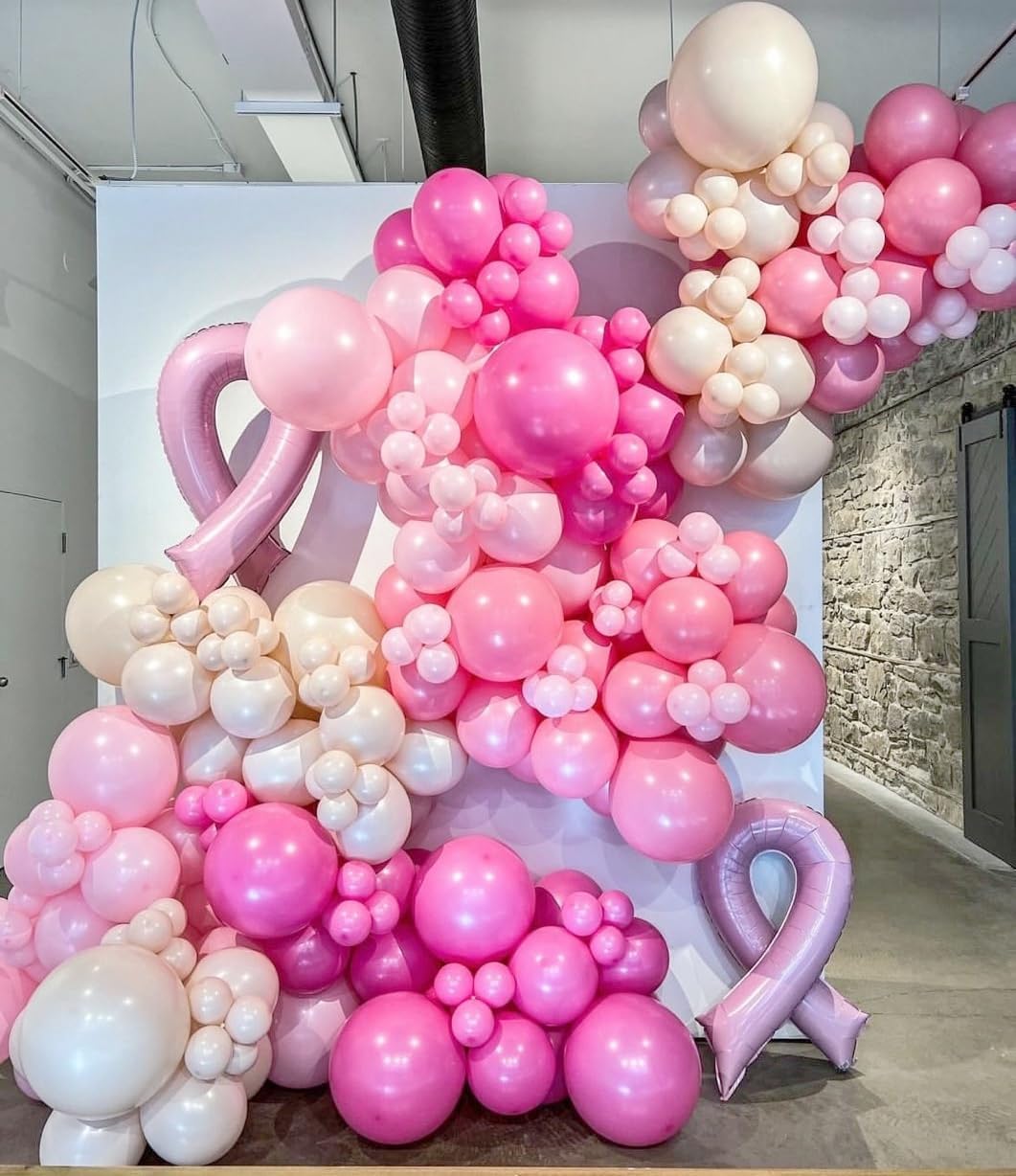 Amazon.com: Enanal Breast Cancer Awareness Balloon Garland Arch Kit ...