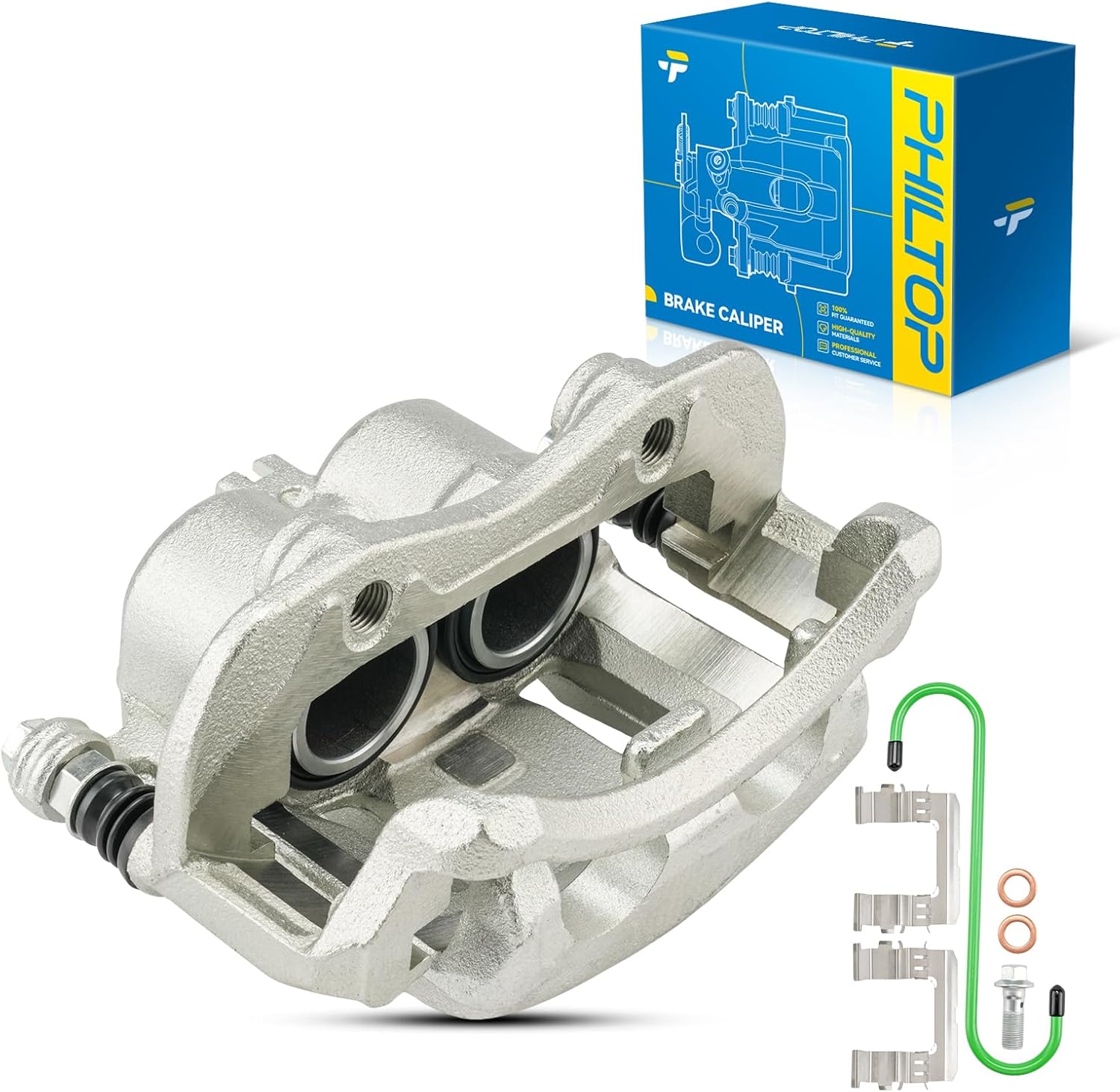 PHILTOP Brake Caliper Front Right Compatible with 2000-2004 Nissan Xterra, 2003-2004 Nissan Frontier, 19-B2638