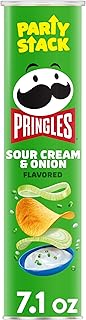 Potato Crisps Chips, Lunch Snacks, On-the-Go Snacks, Party Stack, Sour Cream and Onion, 7.1oz Can (1 Can)