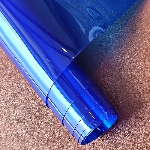 Miniatura 3 de HYANG - Hojas de vinilo holográfico de piel sintética de PVC transparente azul supertransparente, 1 rollo de 12 x 47 pulgadas (11.8 in x 47.2 in)
