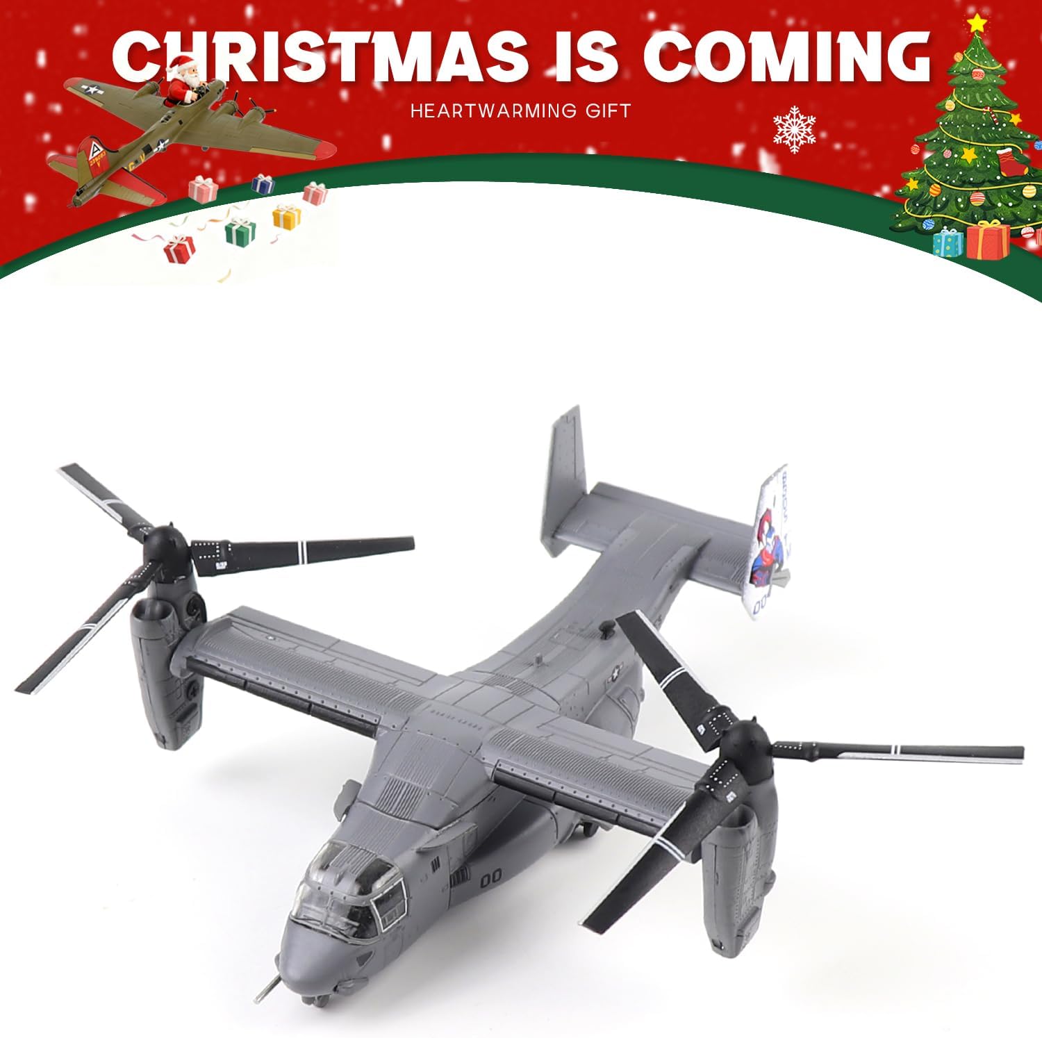 NUOTIE V-22 Osprey 1/144 Scale Model Aircraft Kits, Military-Themed Metal Die-cast Model Airplane, Foldable Navy Model Aircraft Kit