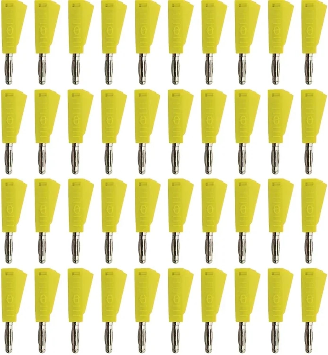 40Pcs 4MM Stackable Copper Nickel Plated Banana Soldering Electrical Connector(40 Yellow)