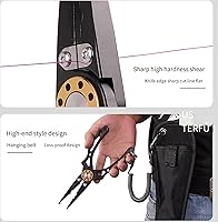 Vista 4 de Alicates de pesca (con cerradura), plantilla de labios de pescado, alicates de pesca, herramientas de pesca multifuncionales de aluminio portátiles
