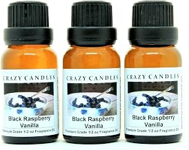 Crazy Candles Black Raspberry Vanilla 3 Bottles 1/2 Fl oz Each (15ml) Premium Grade Scented Fragrance Oil Made in USA