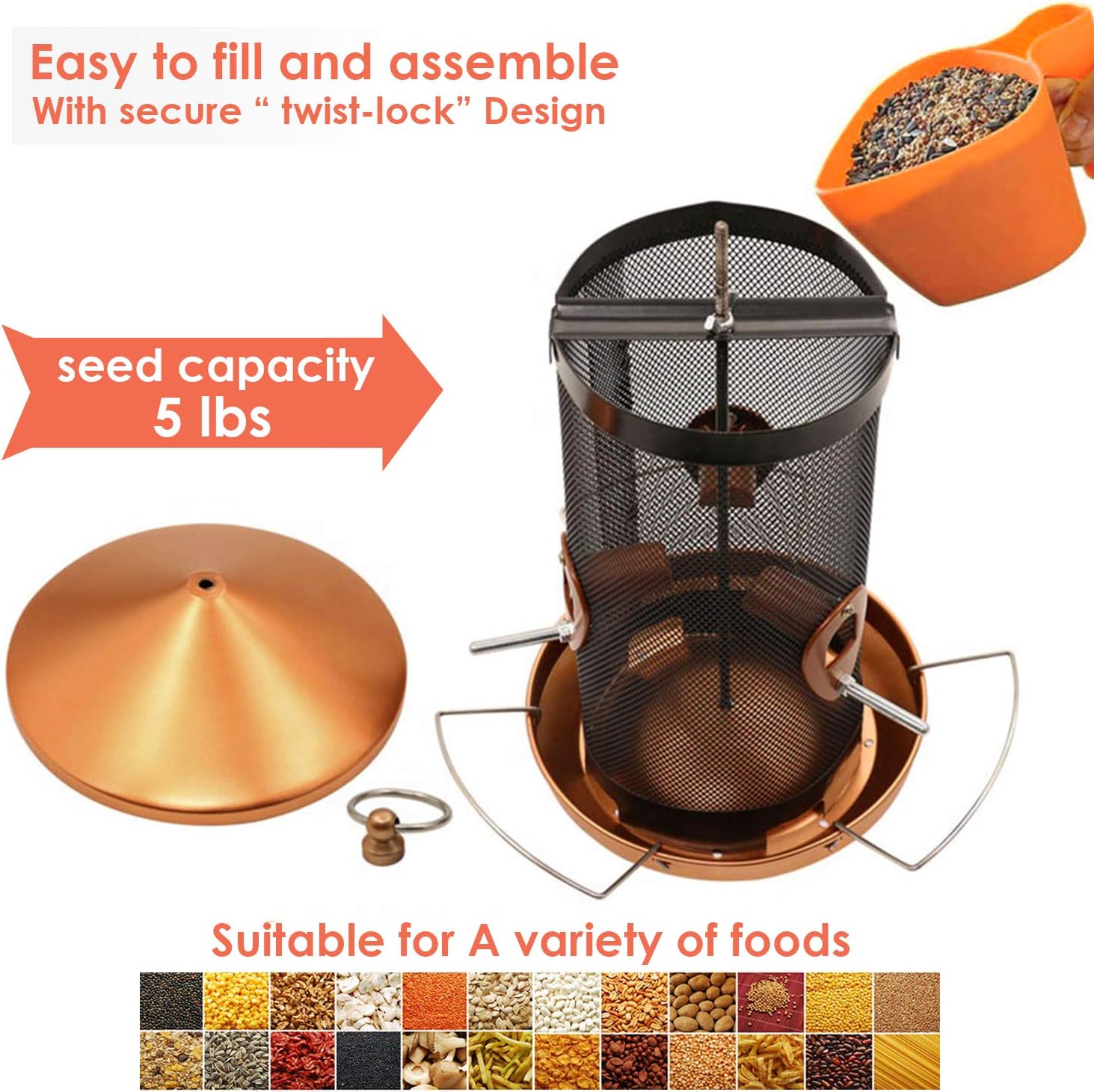 Wild Life Bird Feeder (Brown Color Bird Feeder Eye Glow in The Dark) : Patio, Lawn & Garden