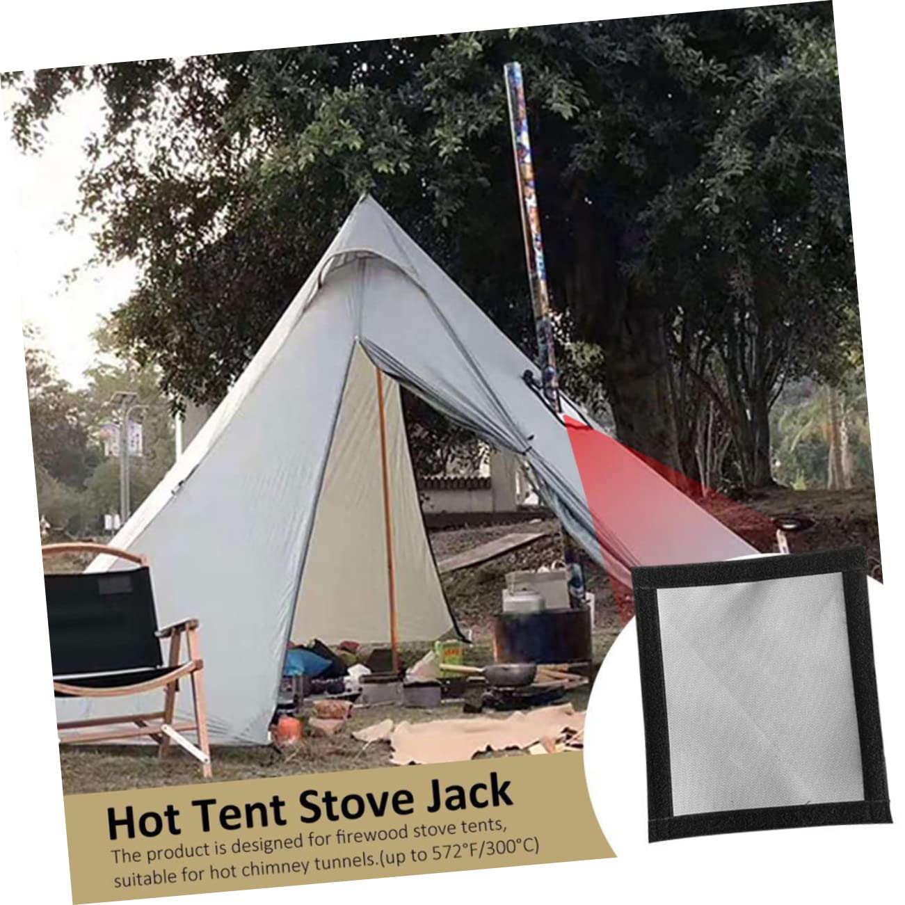 Toddmomy 5 Piezas Protector de Chimenea Accesorio para Acampar Accesorios al Aire Libre Estufa de Camping Tiendas de campaña protección Anti-Quemaduras para Estufa de Tienda