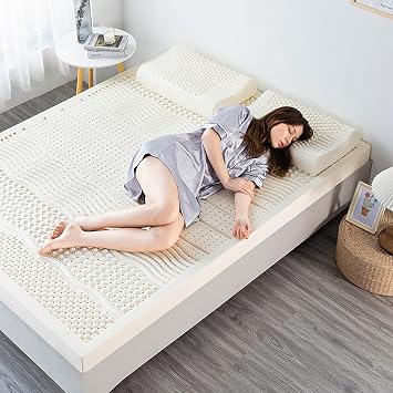 Natural Latex Mattress Massage Single Double Hotel Mattress Family King Queen Twin Full Size - 2/3/4" - Organic Cover Included, 5cm, 120x200cm 47x79in