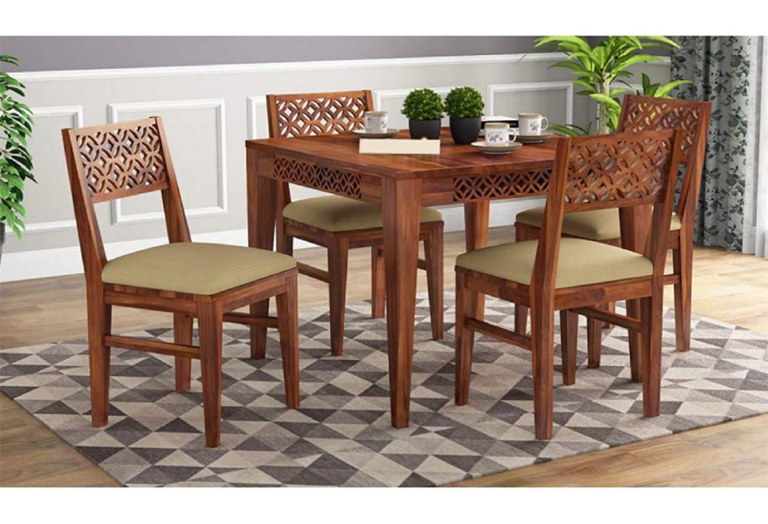 SHREE SHYAM FURNITURE Solid sheesham Wood 4 Seater Dining Room Sets