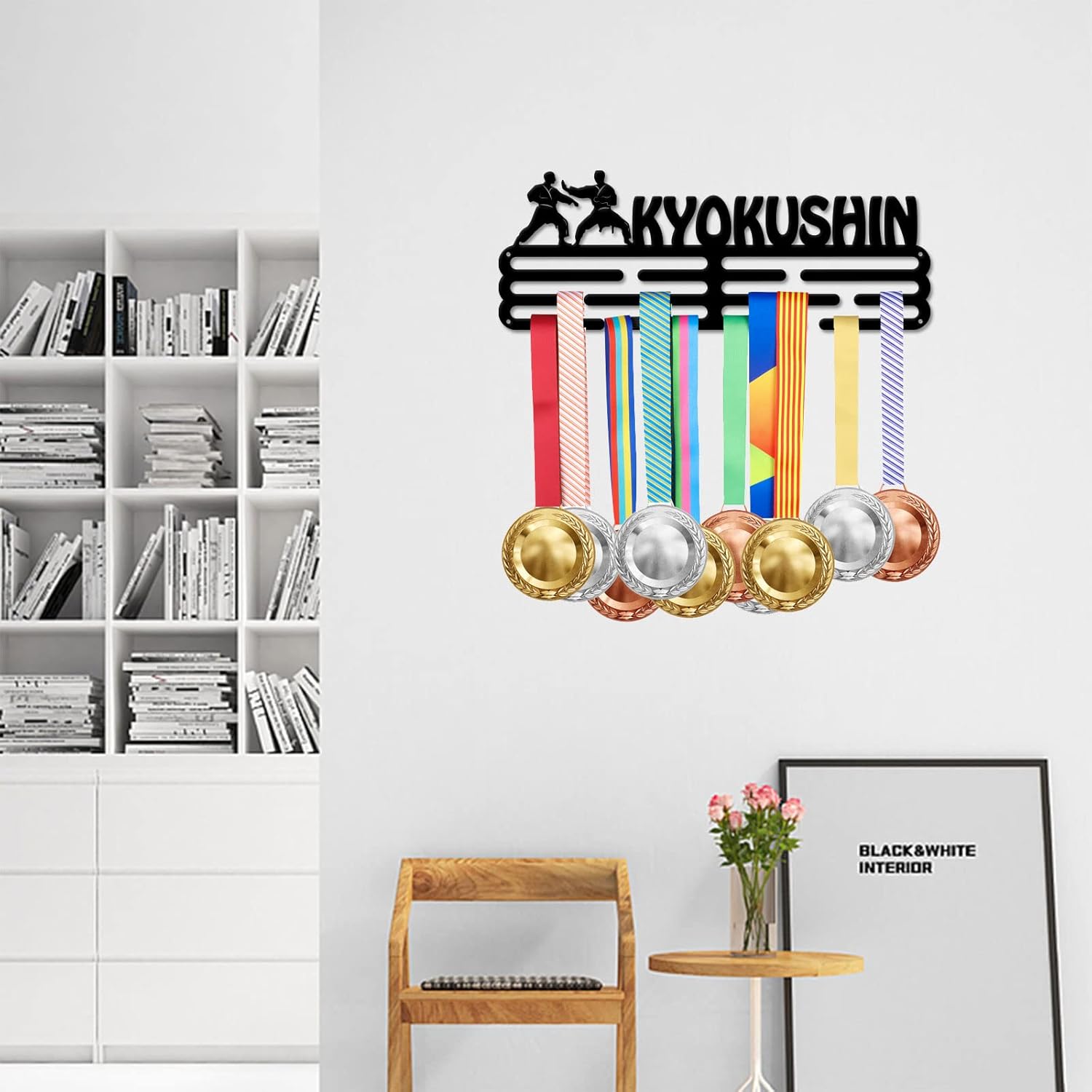 SUPERDANT Kyokushin Medal Hanger Display Sports Medal Hook Medal Hangers Medal Displays Wall Mounted for 60+ Medal Rack Display Awards Ribbon Holder Athlete Gift for Kyokushin