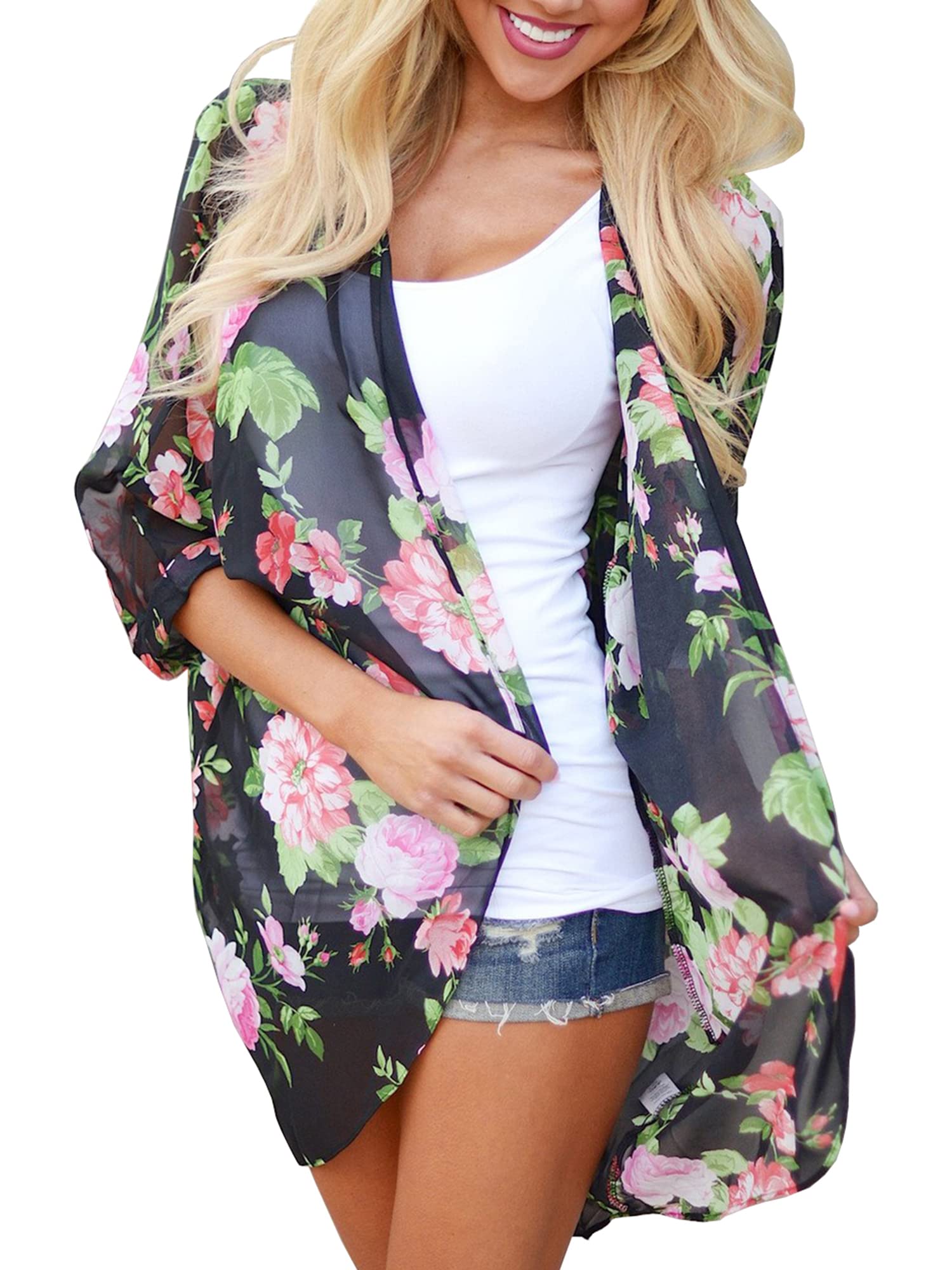 Chunoy Vestido de manga corta con bordado para mujer