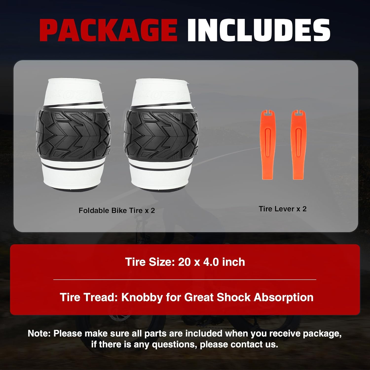 MEGHNA Fat Bike Tire 20/26 x 4.0 inch Fat Tire 20/26 inch Heavy Duty Grooves Foldable Replacement All Terrain Tire for Snow Bike E-Bike