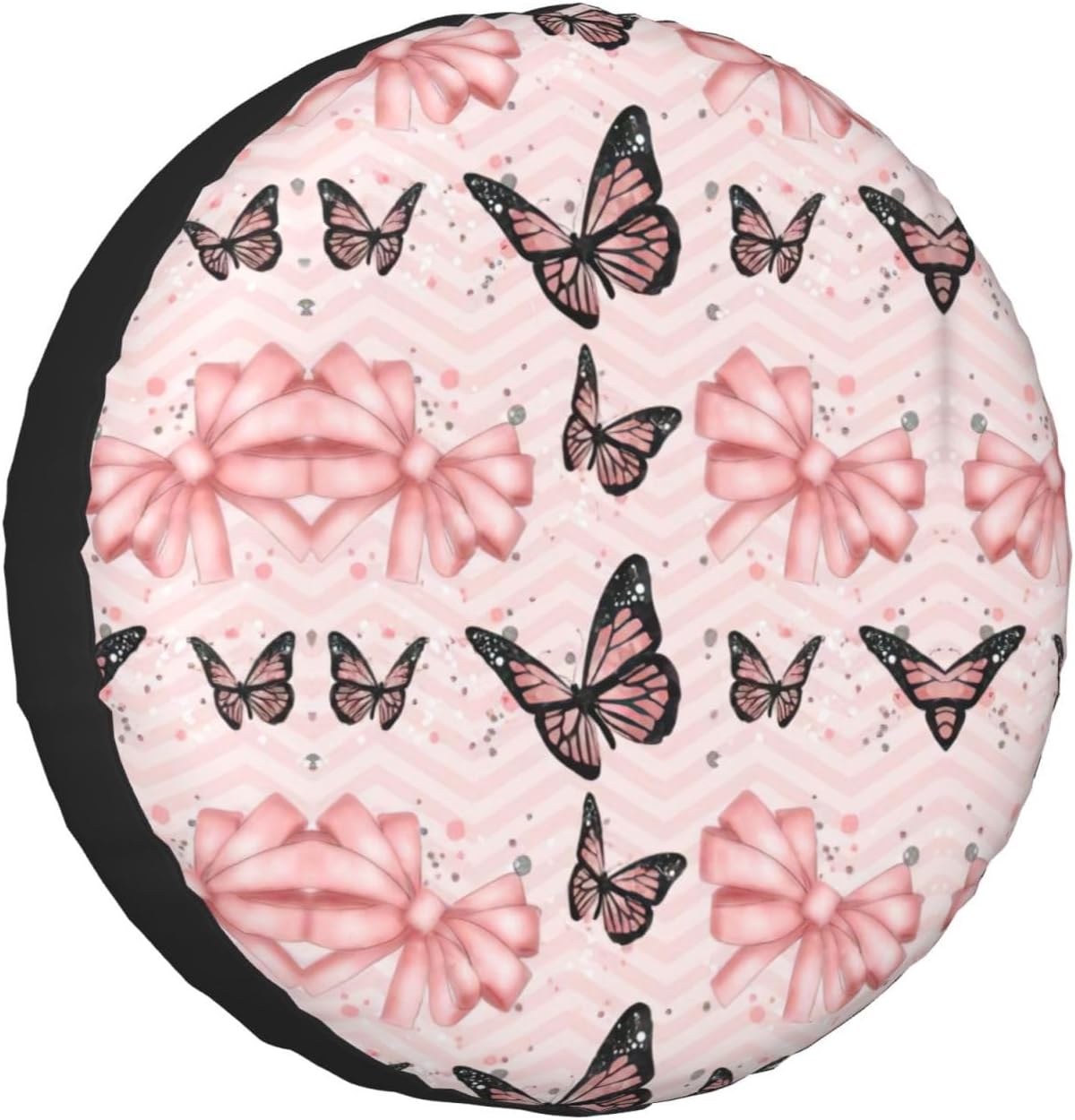 Butterfly Red Print Tire Cover Universal Spare Wheel for Trailer Rv SUV Truck Camper Travel Accessories