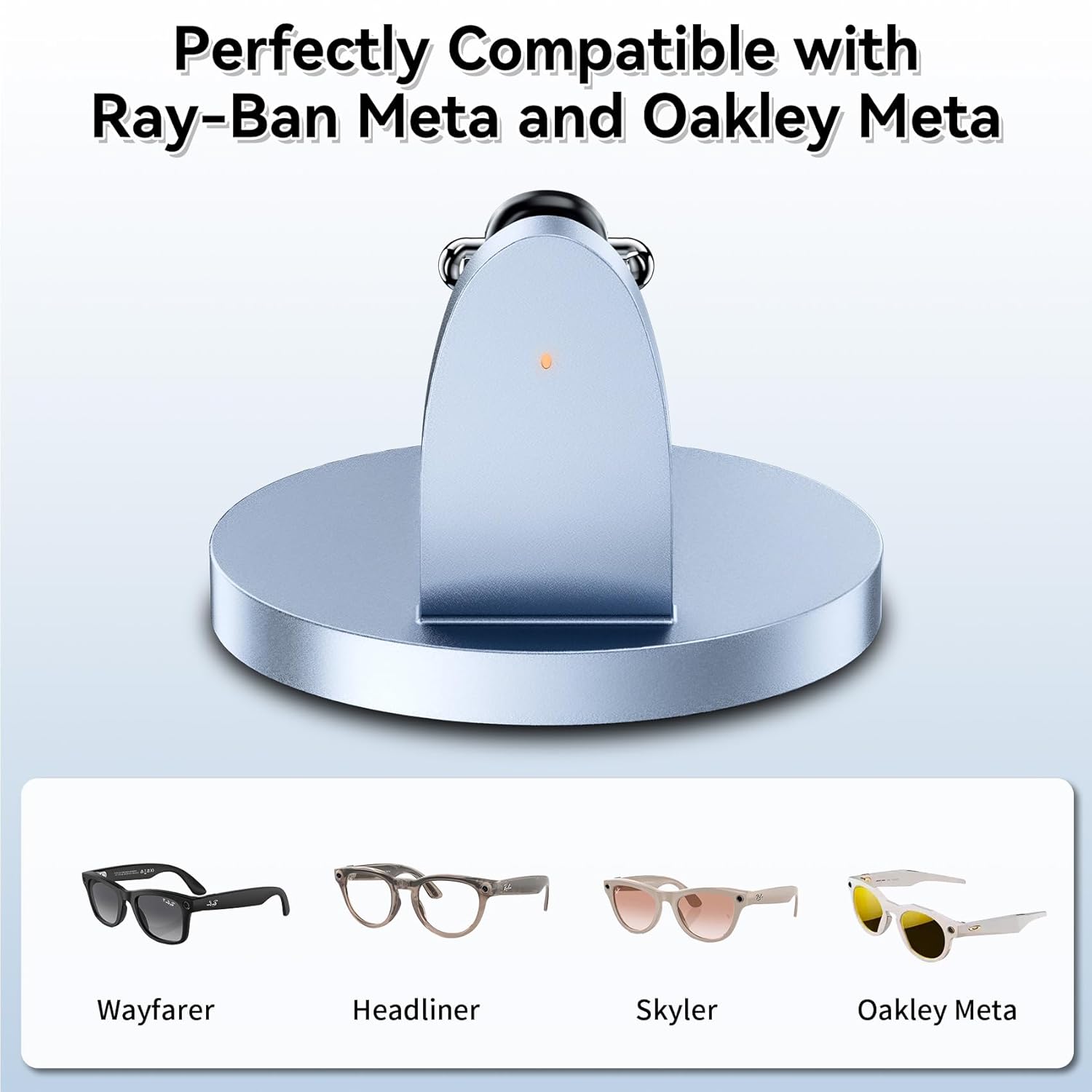 for RayBan Meta Charger with LED Display, Charging Stand for RayBan Meta Wayfarer/Gen 2,Headliner,Skylar/Gen 2,Oakley HSTN, Ray Ban Meta Accessories