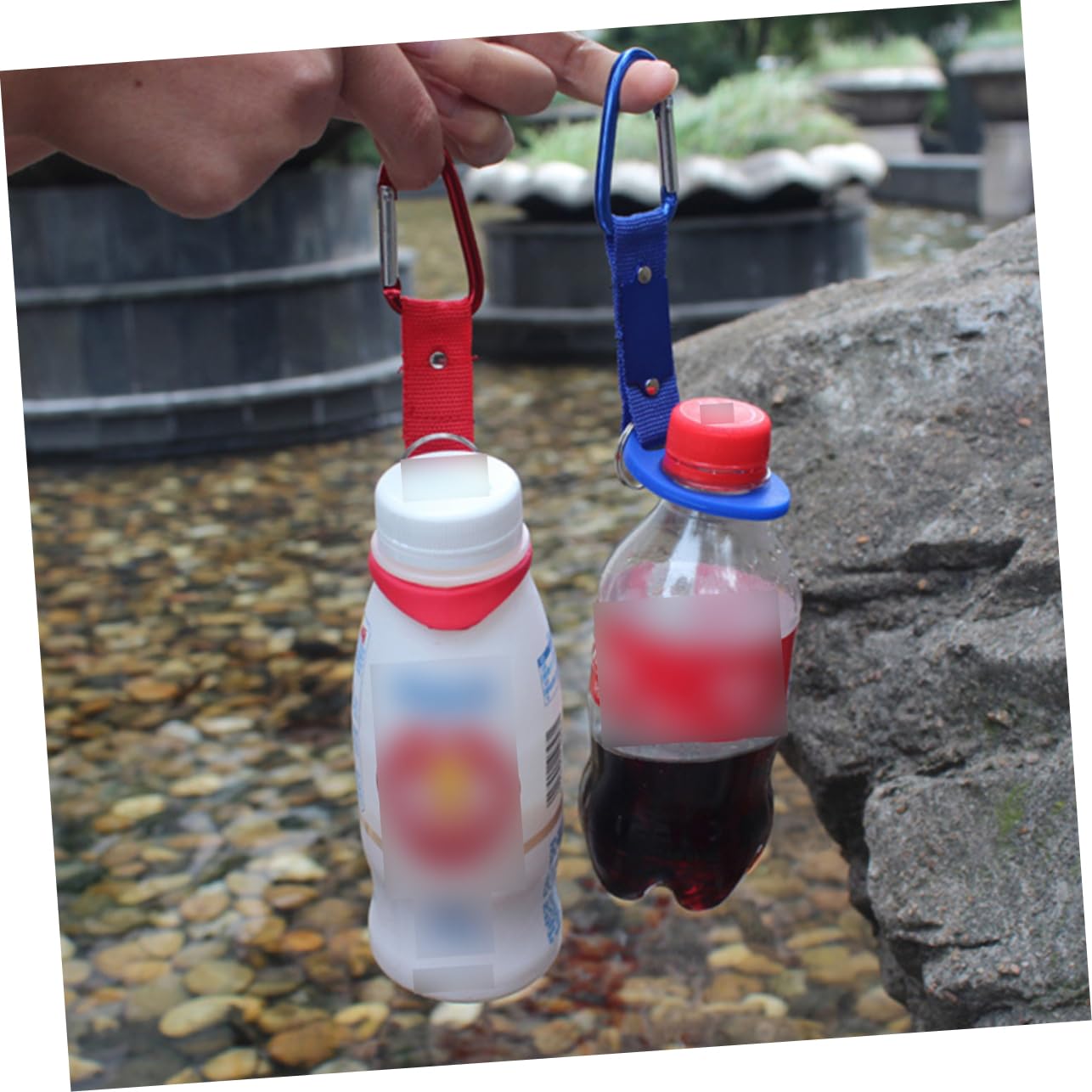Toddmomy 3 Sätze Wasserflaschenhalter Clip Tragbarer Haken Für Rucksack Für Outdoor Aktivitäten Wie Camping Und Reisen Zufällige Zufällige Farbe 6 Stück * 3