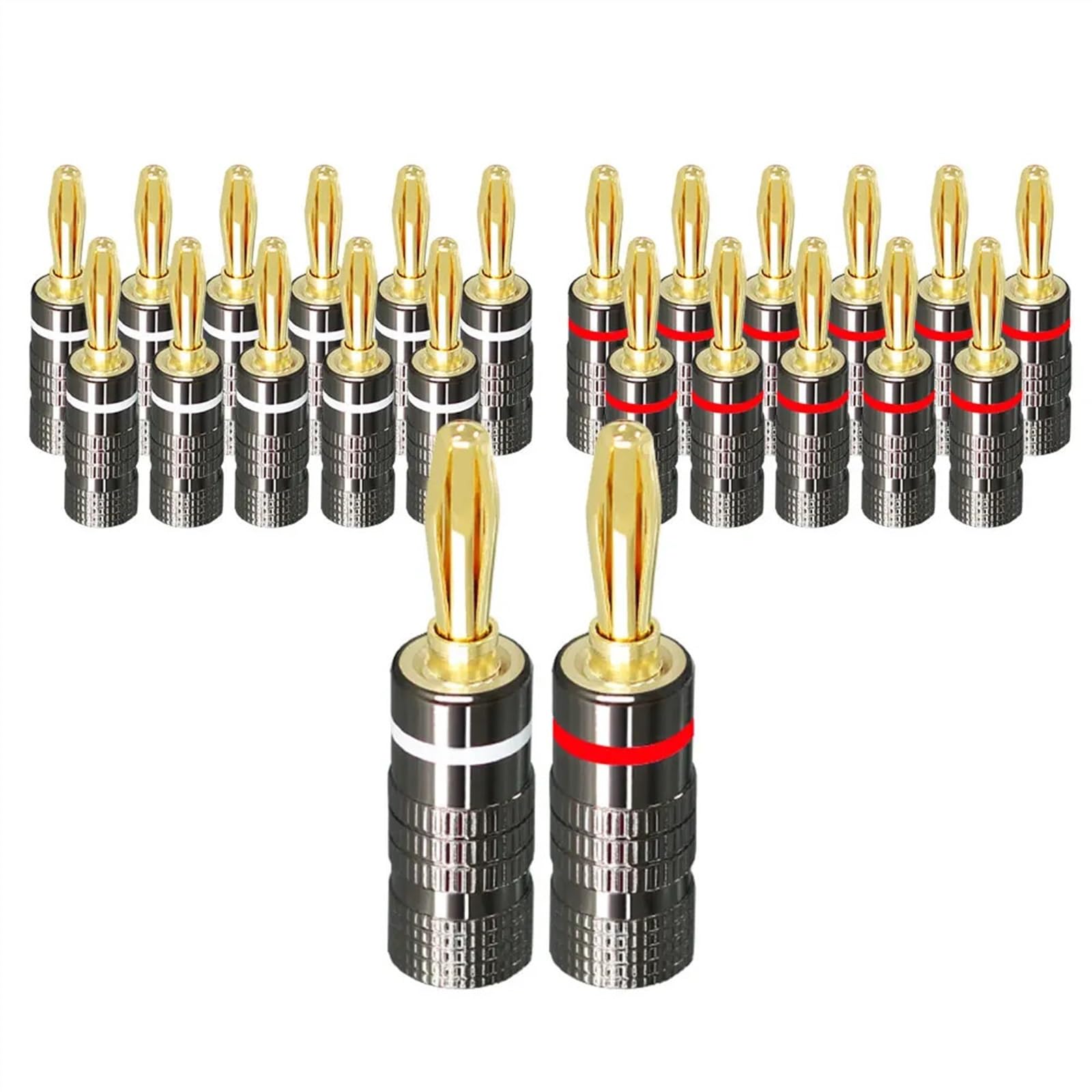 2/4 szt. wtyk bananowy 24 K miedź pozłacana 4 mm głośnik wtyczka bananowa wzmacniacz wtyczka pasuje do 4 mm binding Post(4 sztuki, elastyczny pin)
