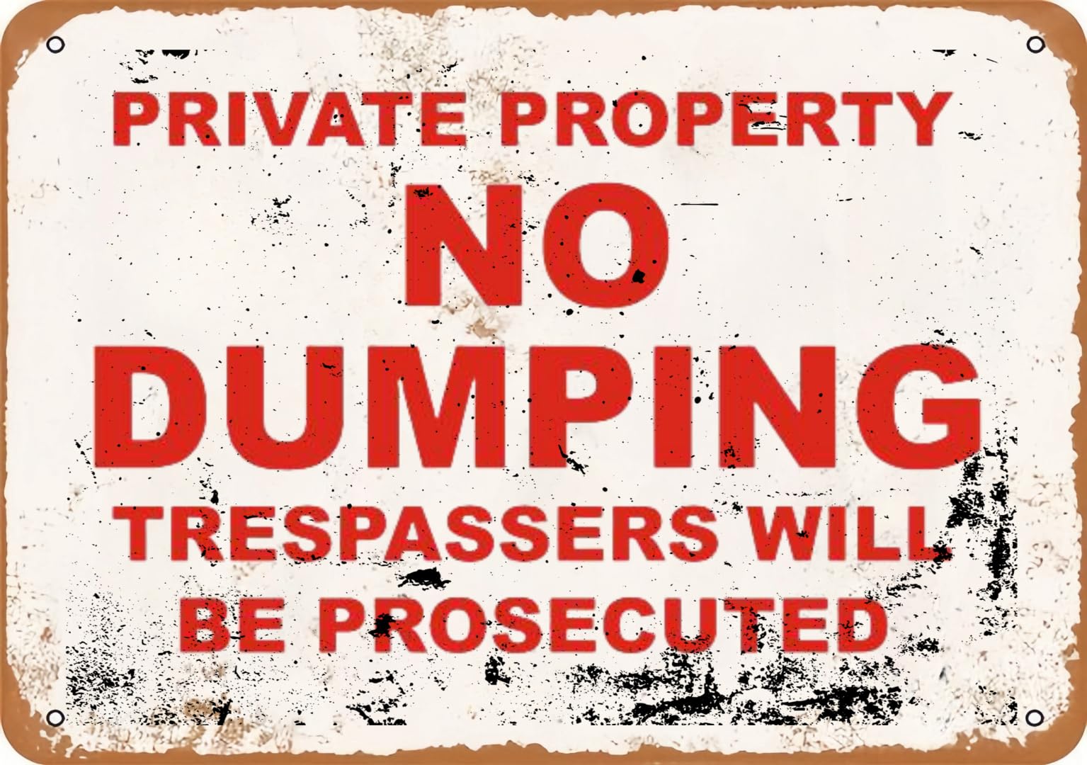 Private Property No Dumping Tin Signs Christmas Retro Wall Decor For Home Coffee Bar Funny Aluminum Sign 8x12 Inch