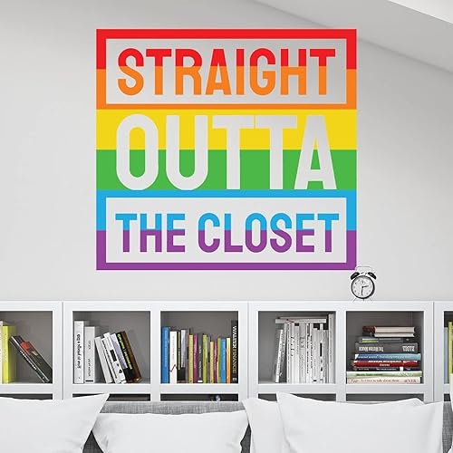 Miniatura 3 de Calcomanía de pared de igualdad de género LGBTQ Orgullo Gay Lesbiana extraíble de vinilo extraíble directamente fuera del armario, calcomanía de