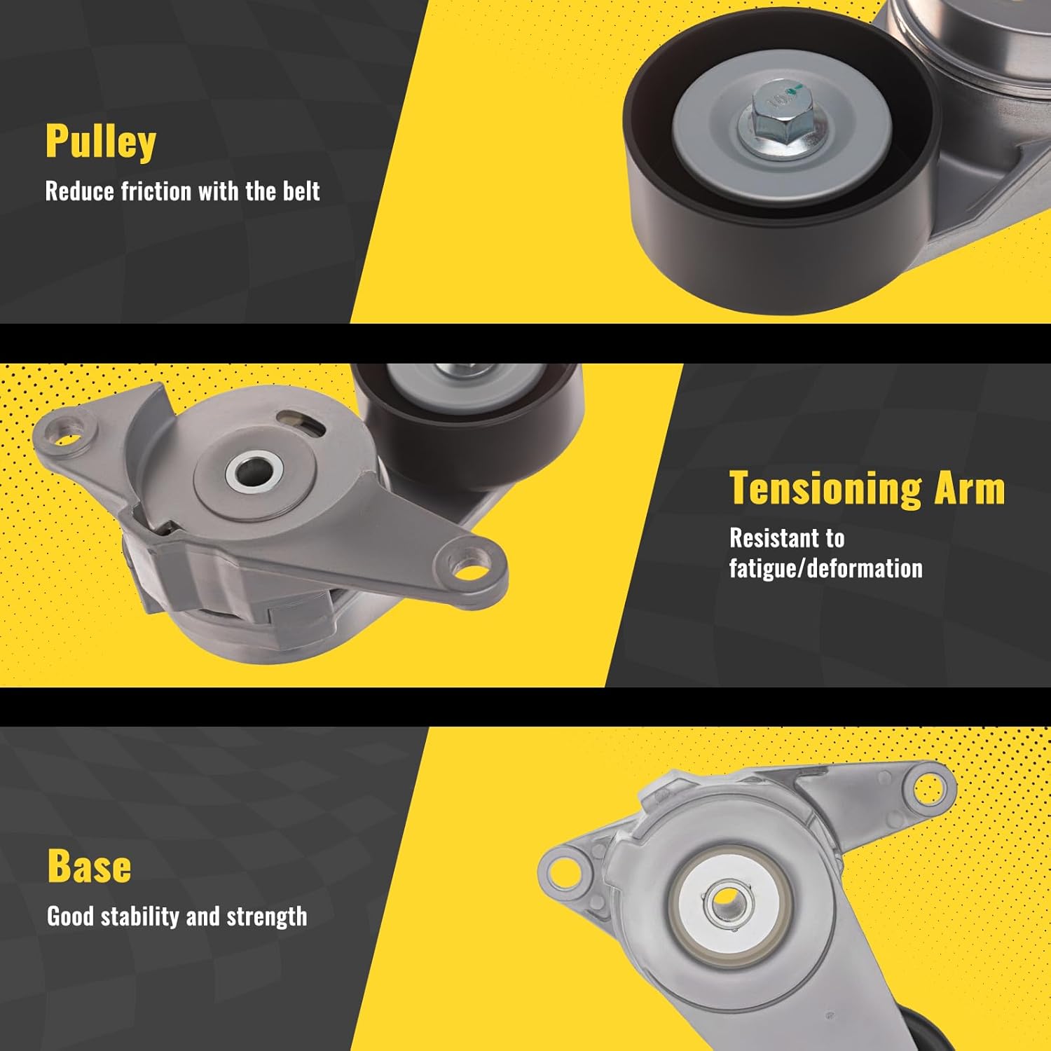 TUCAREST 38397 (For 3.0L/3.6L) Drive Belt Tensioner Fit For 05-16 Bu-ick LaCrosse 08-22 Enclave /10-16 Cadillac SRX /08-17 Chevy Equinox 12-20 Traverse /07-16 G-MC Acadia [# 12626644‎ 1754078J00]