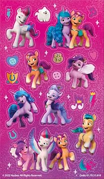 My Little Pony Assorted Sticker Pack | Includes 3 Types of Stickers | Official Licensed Product | Reusable on Non-Porous Surfaces | Great for Girls Age 3+ | Use for Gifts, Decoration and Scrapbooking