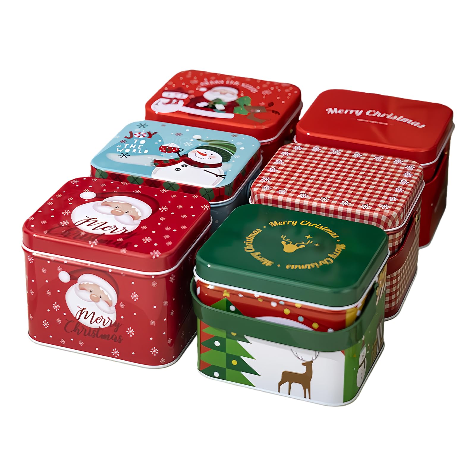 Boîtes à Biscuits en Métal 6 Pièces En Métal Réutilisable Pour Noël