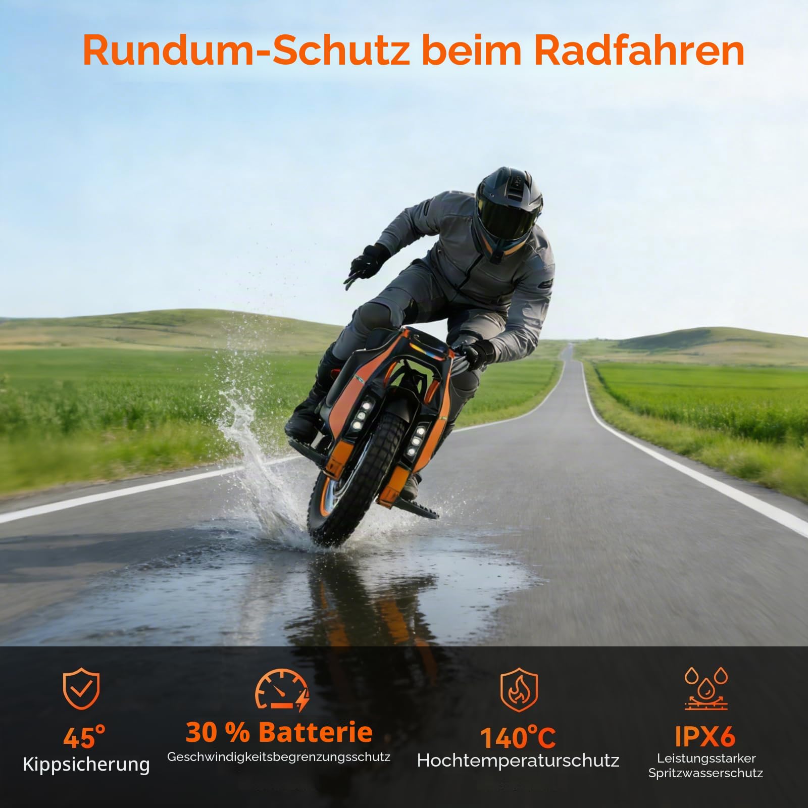 KINGSONG Elektrisch Einrad S19 Pro 1776Wh, Motor 3500W, Reichweite bis zu 150 km, Begrenzte Geschwindigkeit 25km/h, Reifen 18", Matrixbildschirm, 2 USB-Ladeanschlüsse