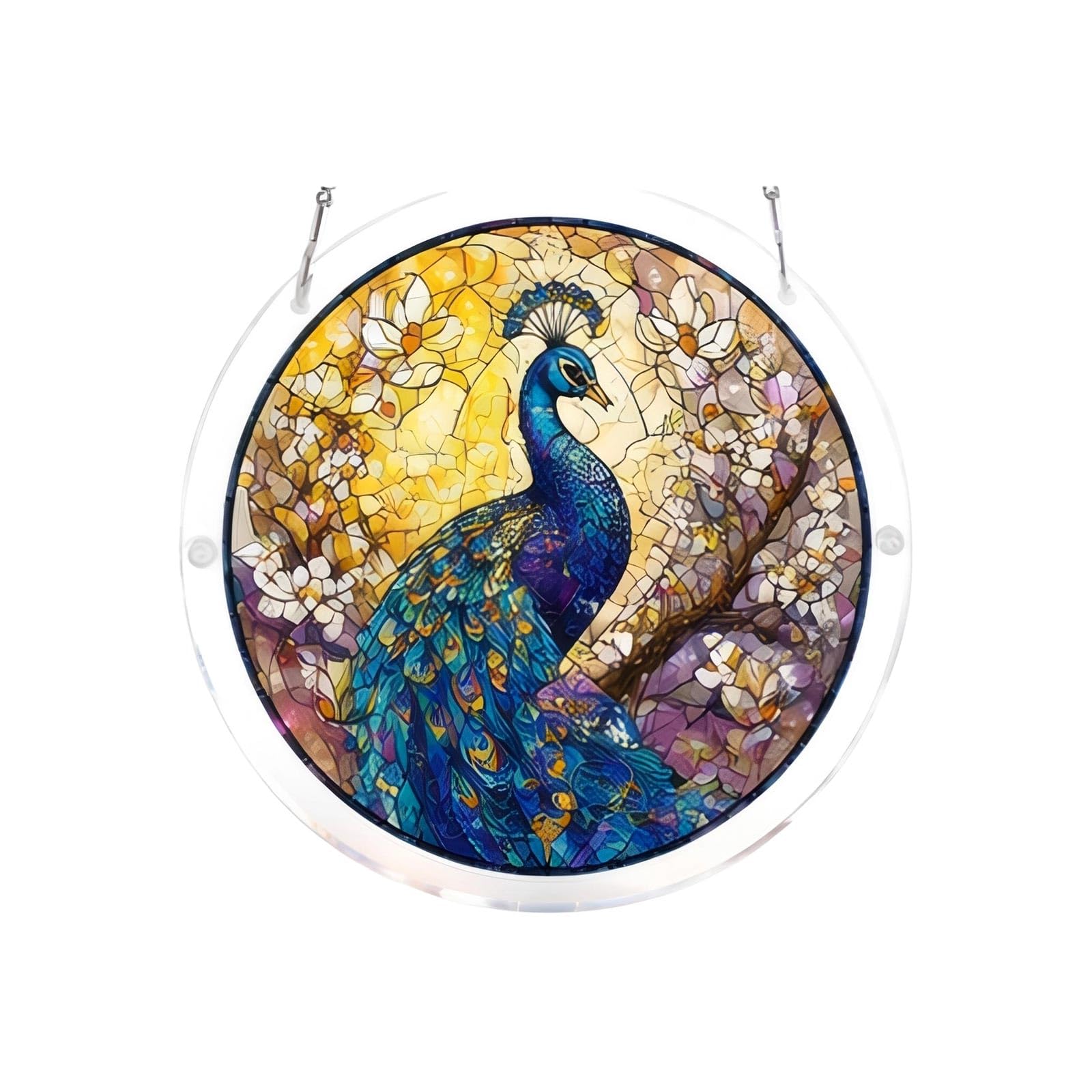 Acrylic Puzzle Suncatcher, Acrylic Jigsaw Suncatcher Puzzle, DIY Assembled Window Hanging Ornament, Multi Pattern Variants Color Light Catcher Home Wall Room Art Decor (A)
