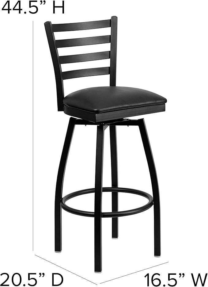 Butaco Flash Furniture Negro con Asiento de Vinilo miniatura 3