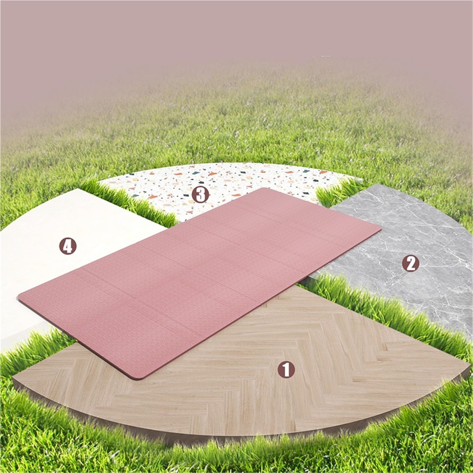 Esterilla Yoga Esterilla de Yoga portátil y plegable, 4mm, con superficie antideslizante doble cara for Fitness, 1 ud para el Hogar