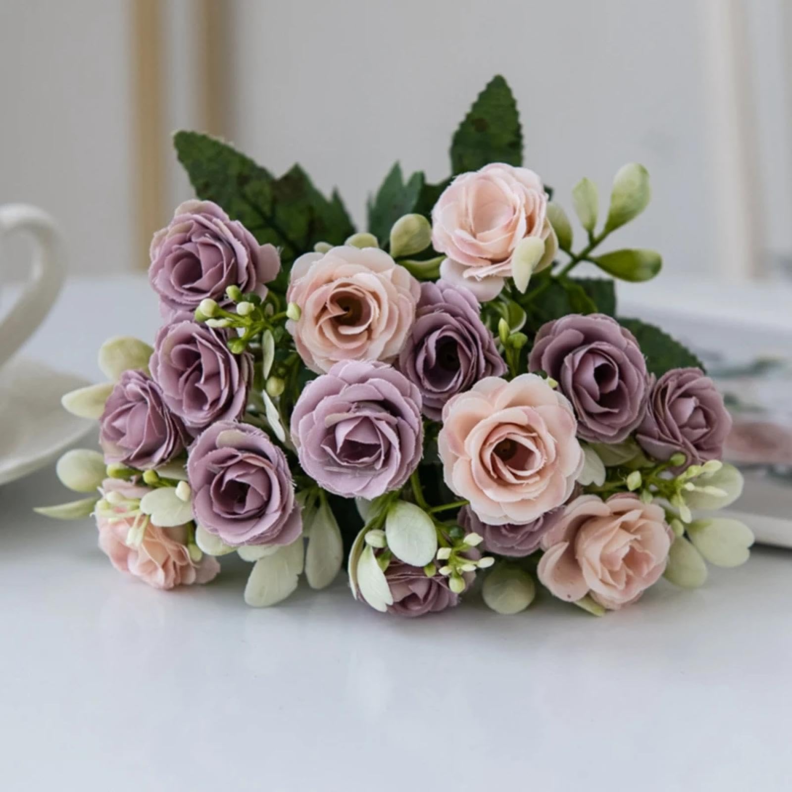 Fleurs artificielles multi-têtes en soie violette pour guirlandes de festival