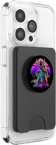 Miniatura 4 de Retro Funny streetwear Synthwave 80s 90s spacezilla alien PopSockets PopWallet for MagSafe