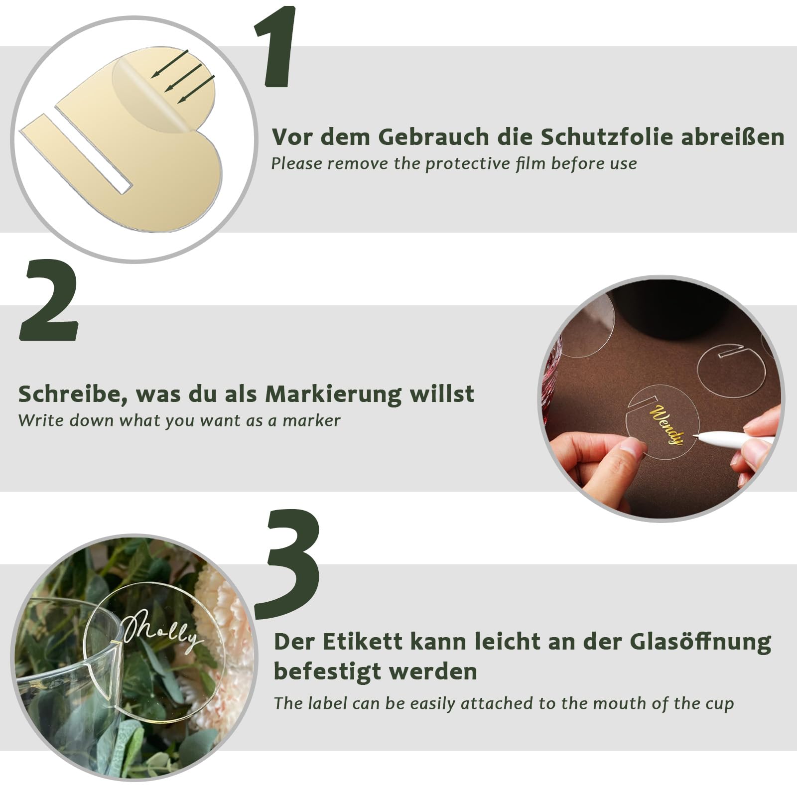 Acryl Getränk Tags