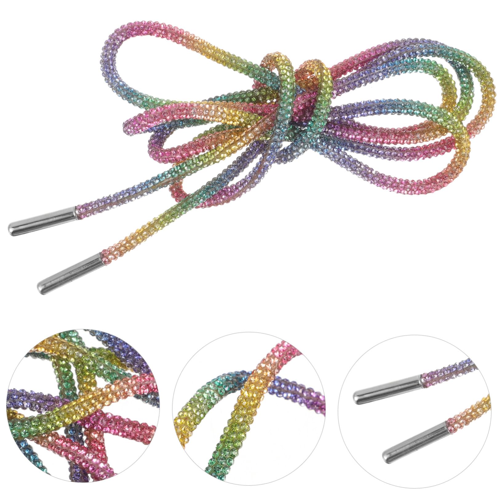 2 Paires De Lacets En Strass Lacets De Chaussures En Cristal De Baskets Strass Bling s Paillettes Décontractés En Cristal Bling