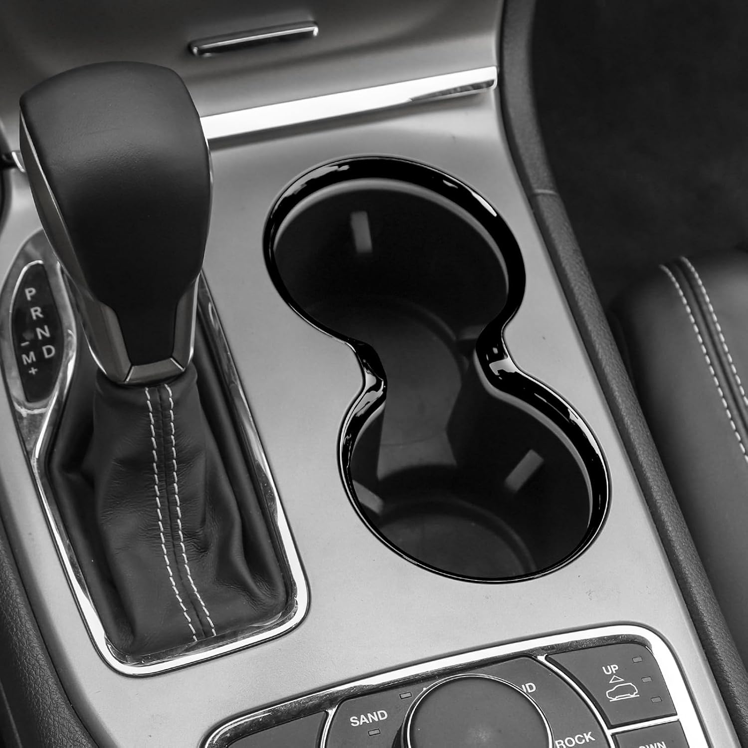 Jimen Compatible with Jeep Grand Cherokee 2011-2021, Front Cup Holder Cover Trim (Black)