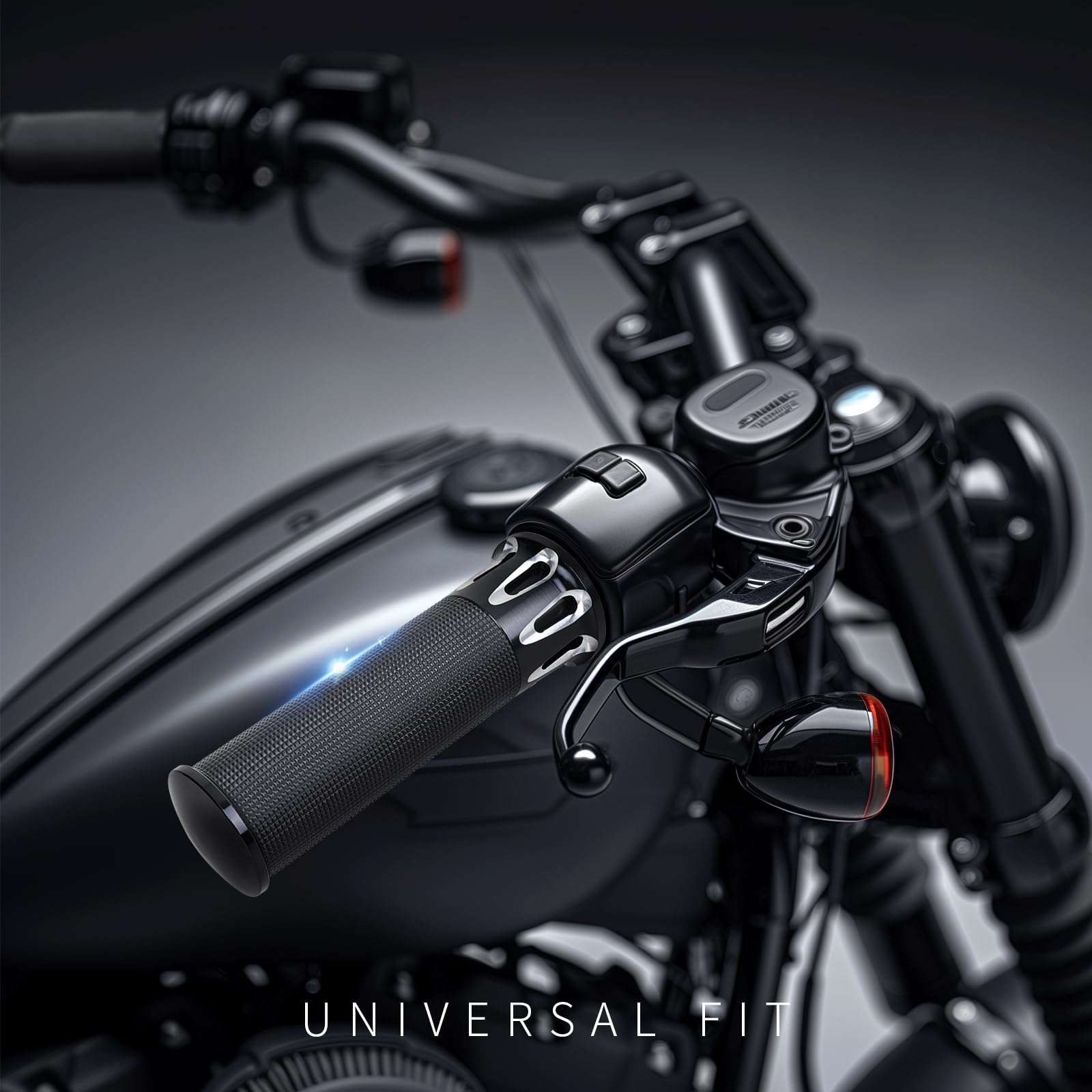 DREAMIZER Puños de Manillar de 1"/25mm de Aluminio CNC para Motocicleta, Compatibles con Harley Sportster Iron 883 Dyna Road Electra Glide Softail Touring
