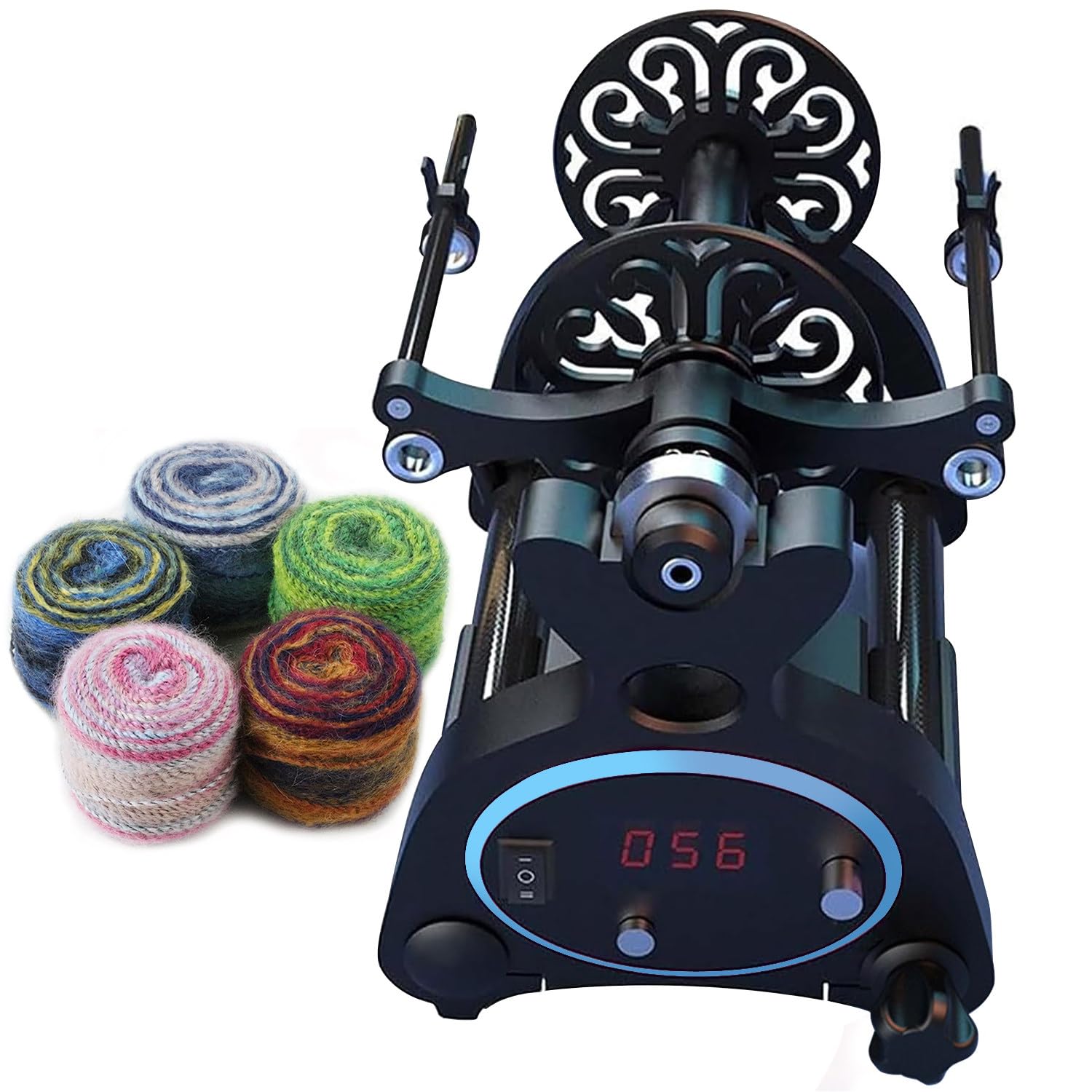 Bobinadora de hilo eléctrica de 800 RPM que soluciona la tensión desigual al hilar lana Black2