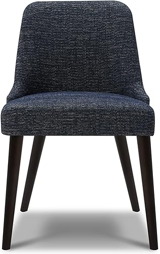 Miniatura 31 de CHITA Mid-Century - Silla de comedor moderna, sillas de tela tapizadas, juego de 2, piel sintética en negro (gris oscuro) Negro en piel