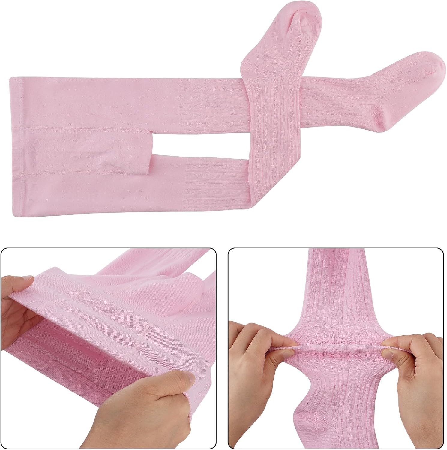 Meeshine Toddler Girls Cotton Tights Cable Knit Leggings Footed Pantyhose Winter Stockings Pants for Kids 3-10T - Image 3