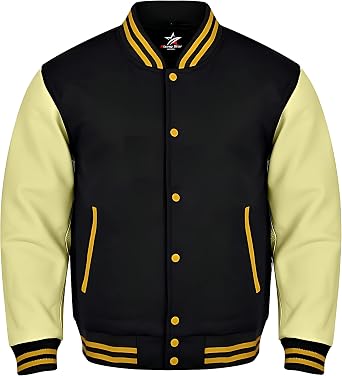 SUPREEM 30 Colors Option Varsity Bomber Baseball Letterman Jackets Genuine Leather Sleeves Wool Body