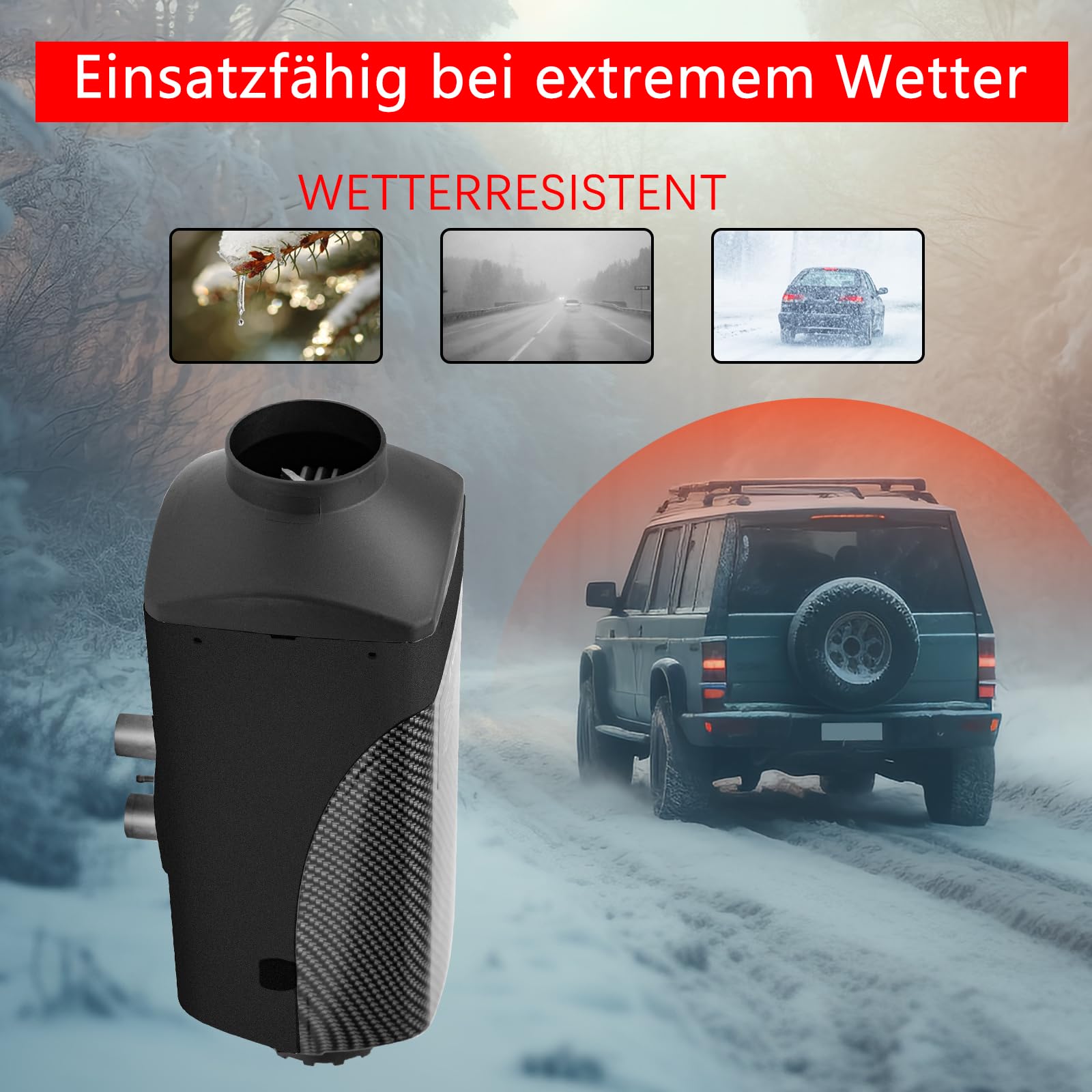 5KW 12V Diesel-Lufterhitzer,LCD Temperaturregler Monitor 10L Schalldämpfer Fernbedienung Diesel Standheizung with leise Raumlufterhitzer-Kit, verwendet für Auto Boote LKW Wohnmobil. (Schwarz)
