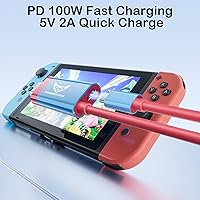 Vista 3 de USB C to HDMI Cable for Nintendo Switch/Switch OLED, 2M/6.6FT Adapter with 4K Output,100W PD Charging Port,Replaces The Original Dock for Easy Travel