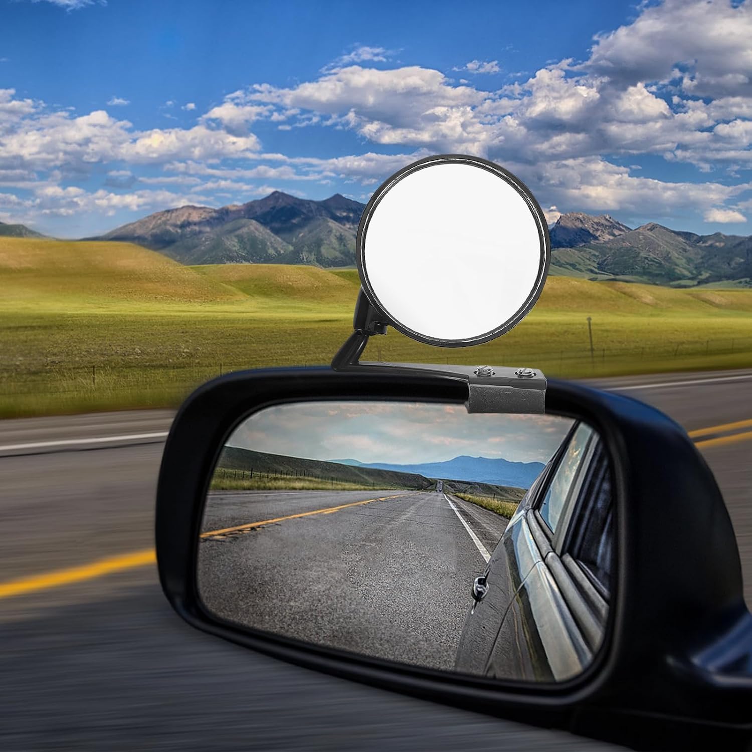 Front Wheel Blind Spot Mirror 2pcs Set Black Convex Wide Angle Rear View Mirrors Universal Fit Car Parking Lot for Driver Instructors