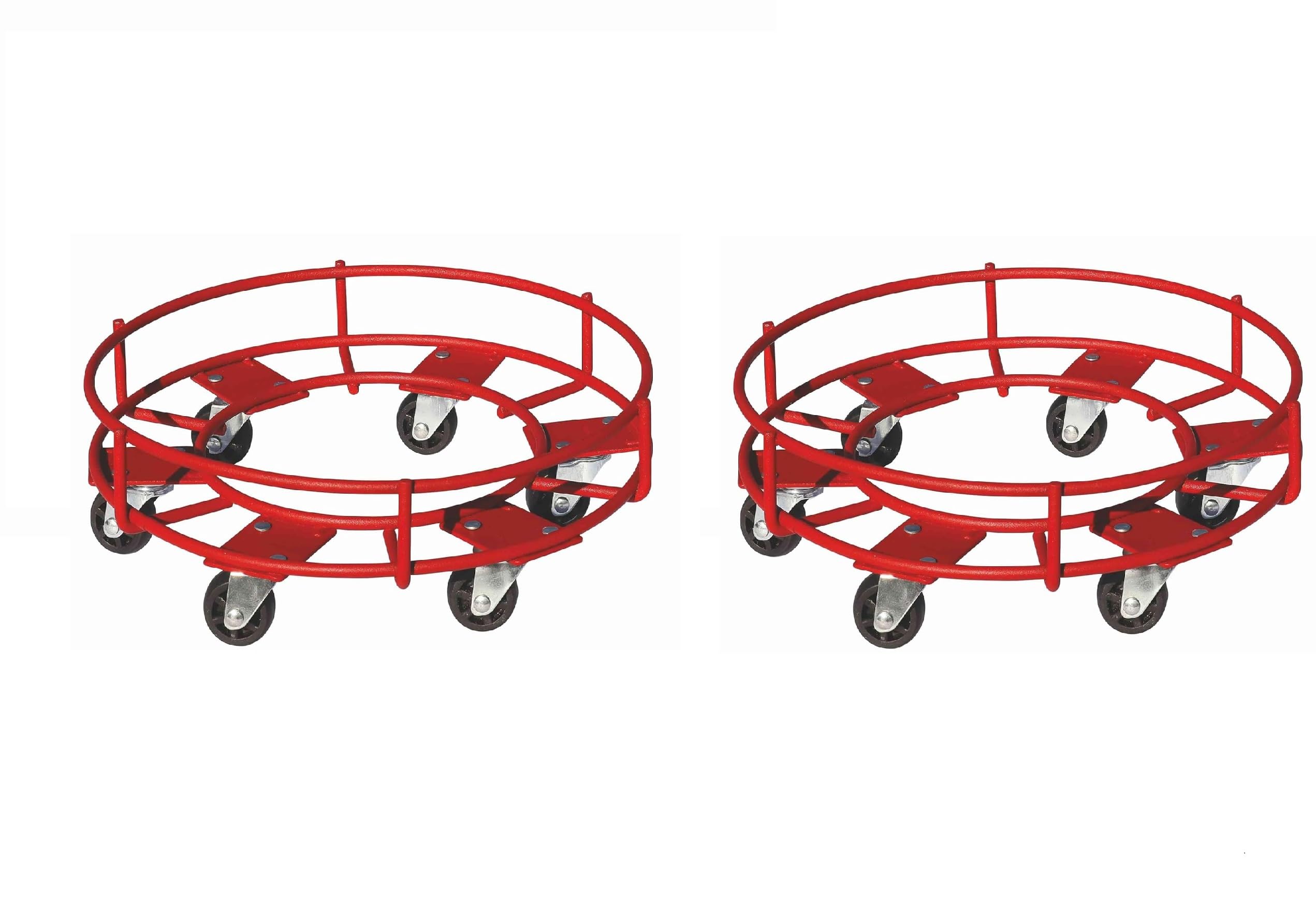Familia Steel Cylinder Trolley with Wheels Heavy Duty | 6 Wheels Gas Trolly - Lpg Cylinder Stand, Kitchen Gas Trolly (Red,1.25 kg) (Pack of 2) (B0CW9R4JZN) Amazon Price History, Amazon Price Tracker