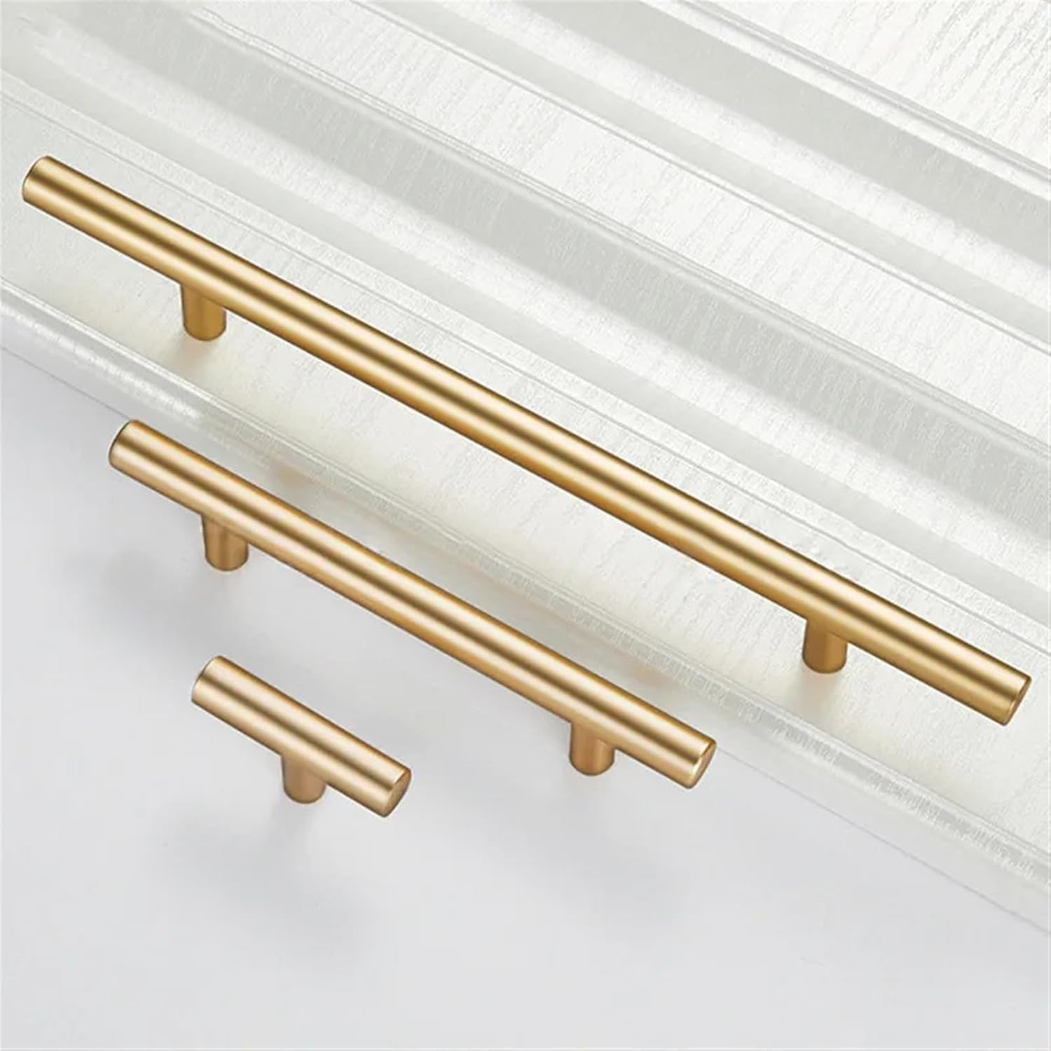 Gold Kitchen Door T Bar Straight Handle Knobs Cabinet Pull Diameter 10mm Stainless Steel Handles Furniture Handle 1Pcs (Color : Gold-256mm)