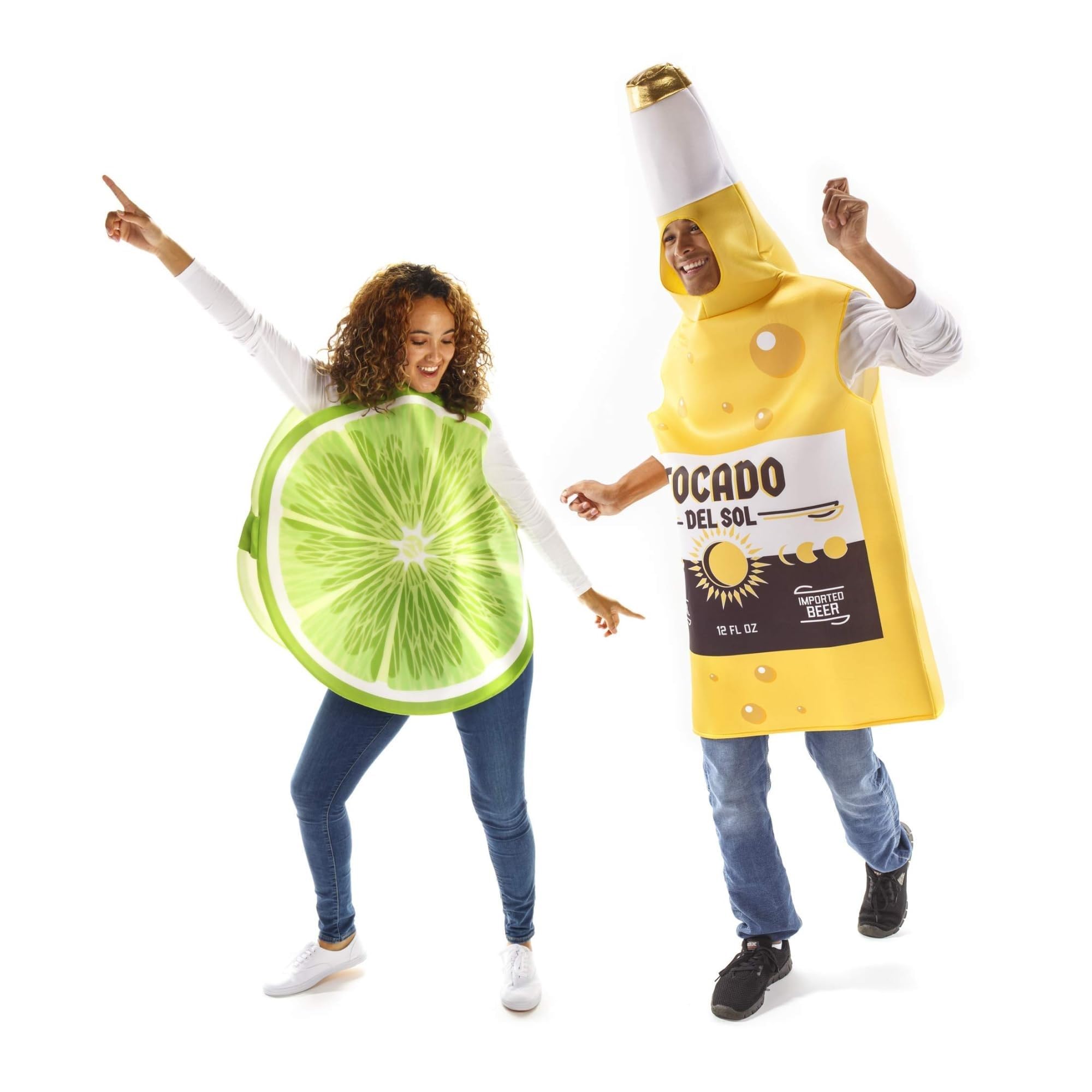 Beer & Lime Halloween Couples Costume - Funny Food Fruit Adult Bodysuit