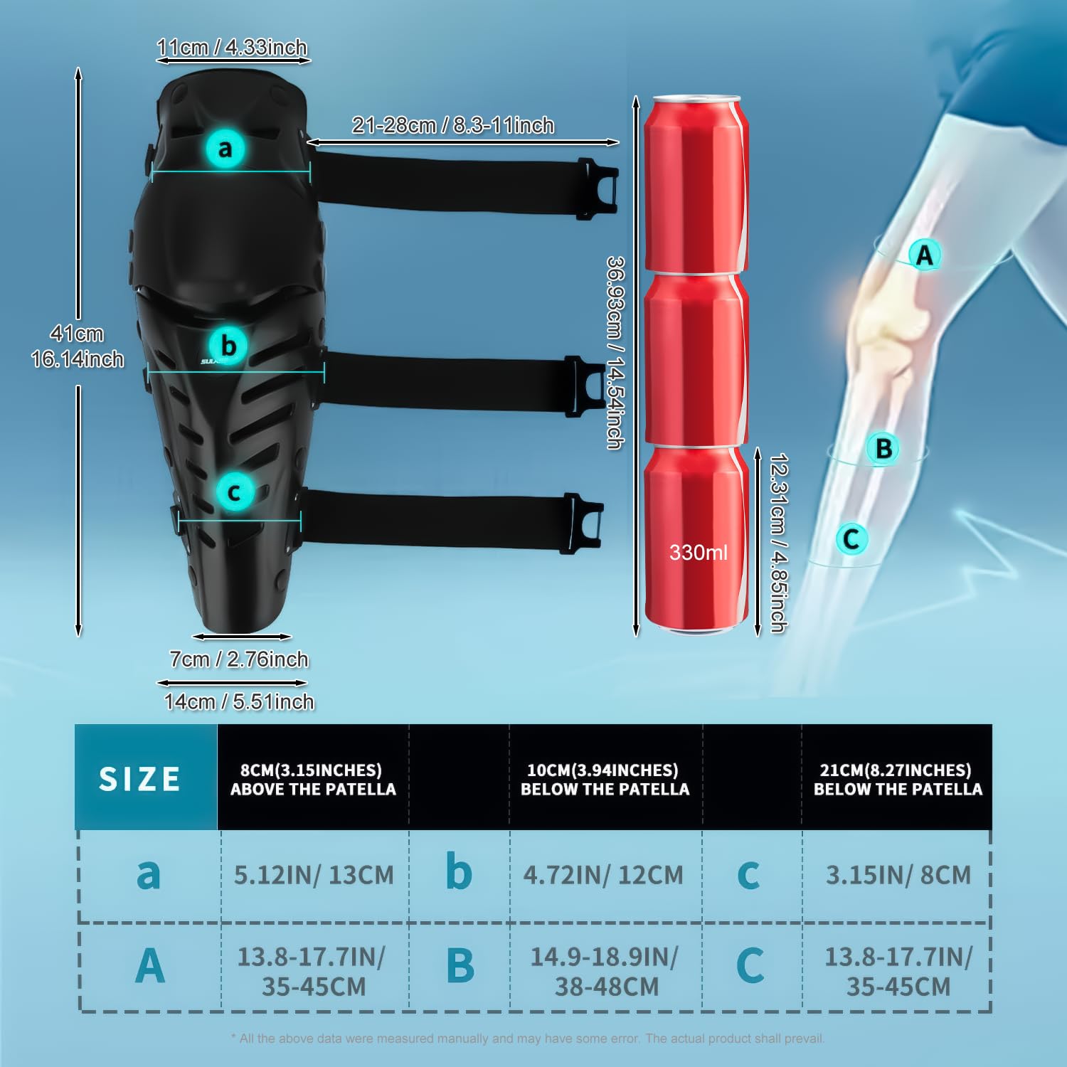 Amazon | Gute オートバイ用膝パッド ロングレッグ 調節可能 すね当て